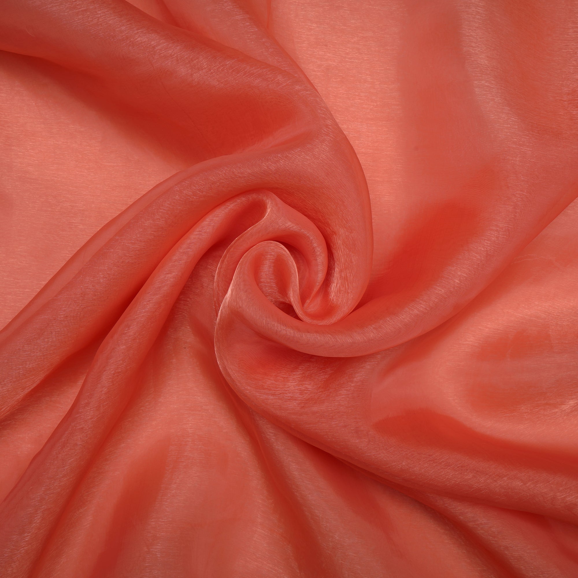 Orange Imported Nylon Glass Organza Fabric (44" Width)