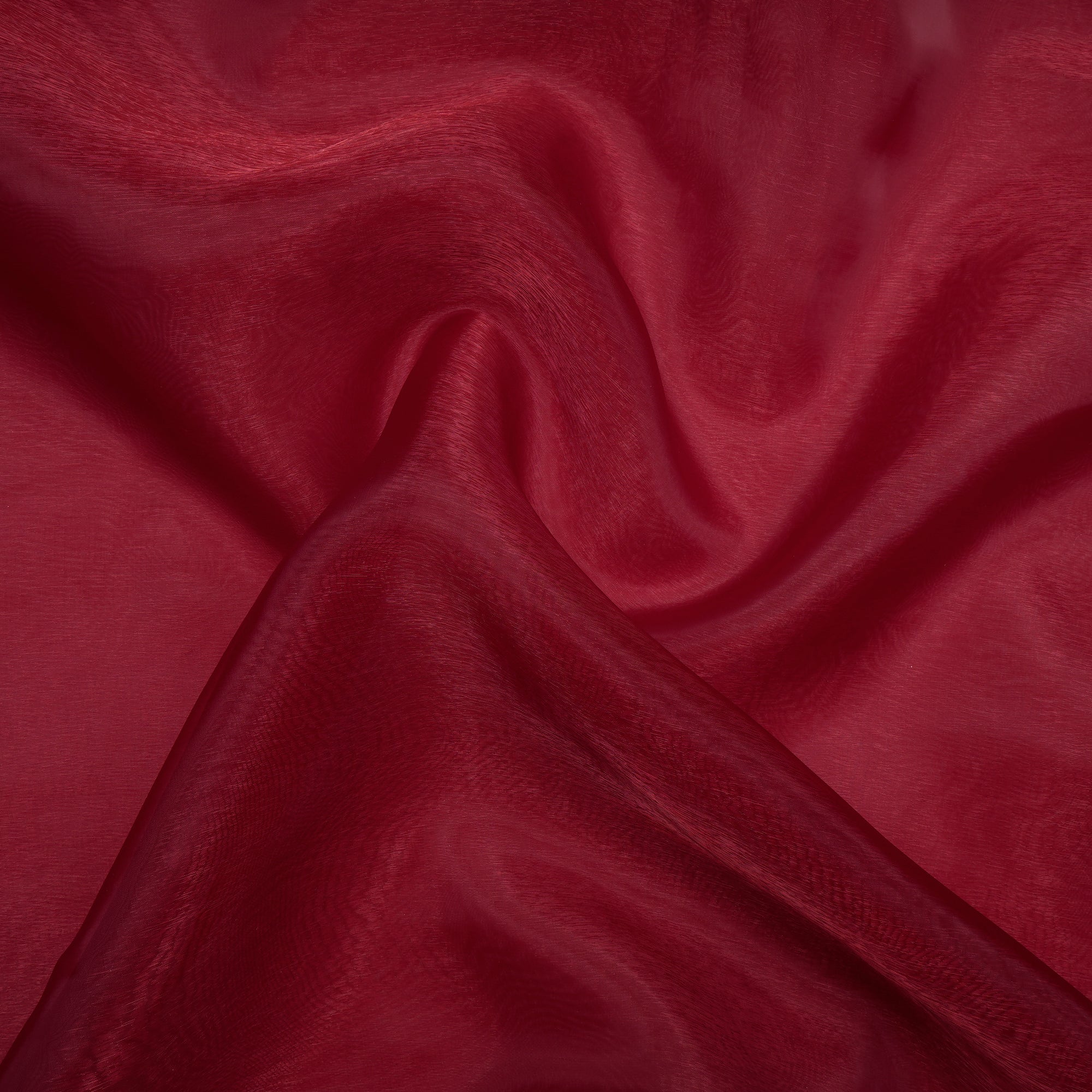 Deep Red Imported Nylon Glass Organza Fabric (44" Width)