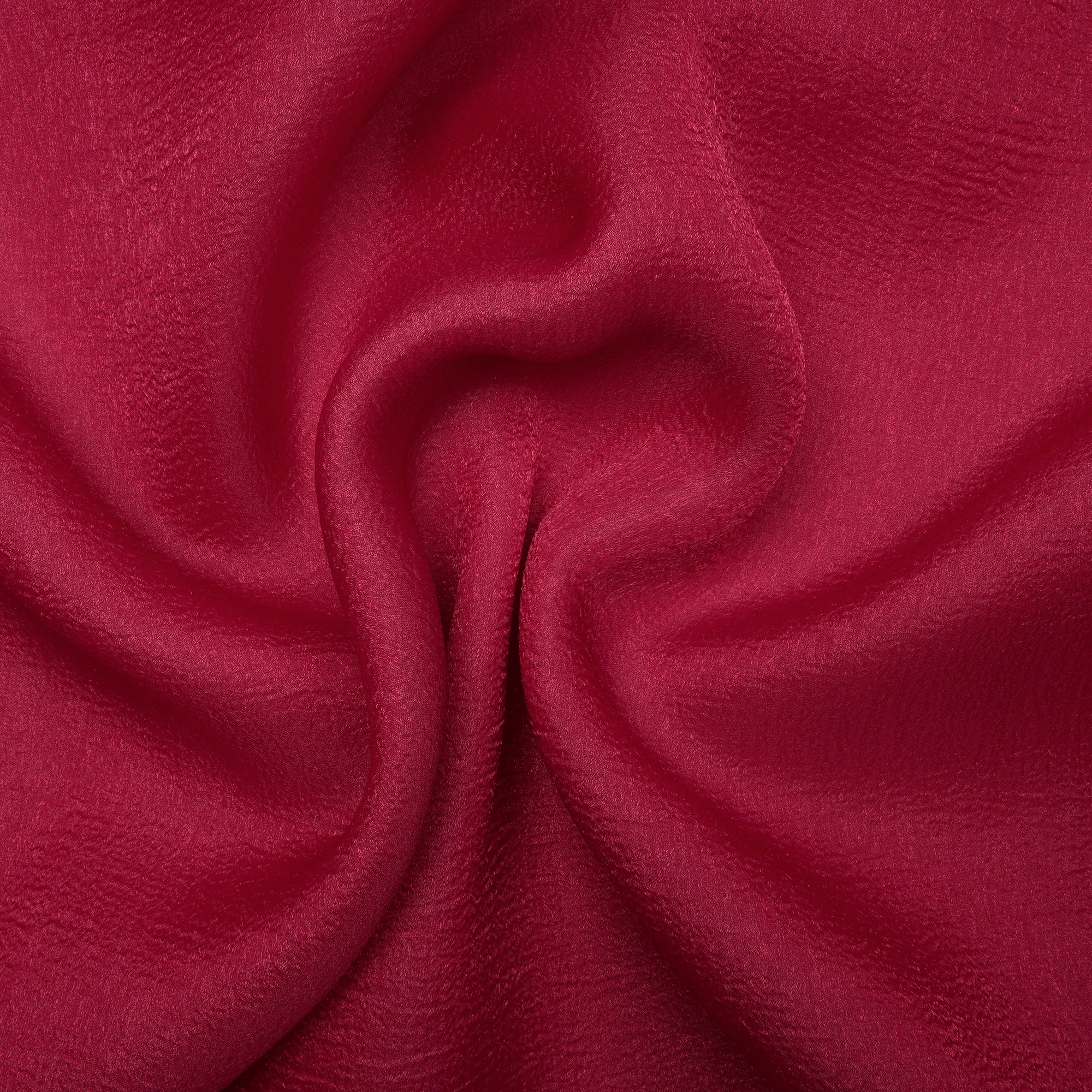 Red Imported Crushed Organza Fabric (60" Width)