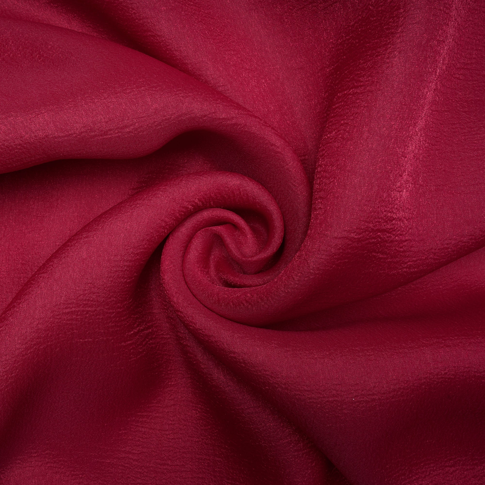 Red Imported Crushed Organza Fabric (60" Width)