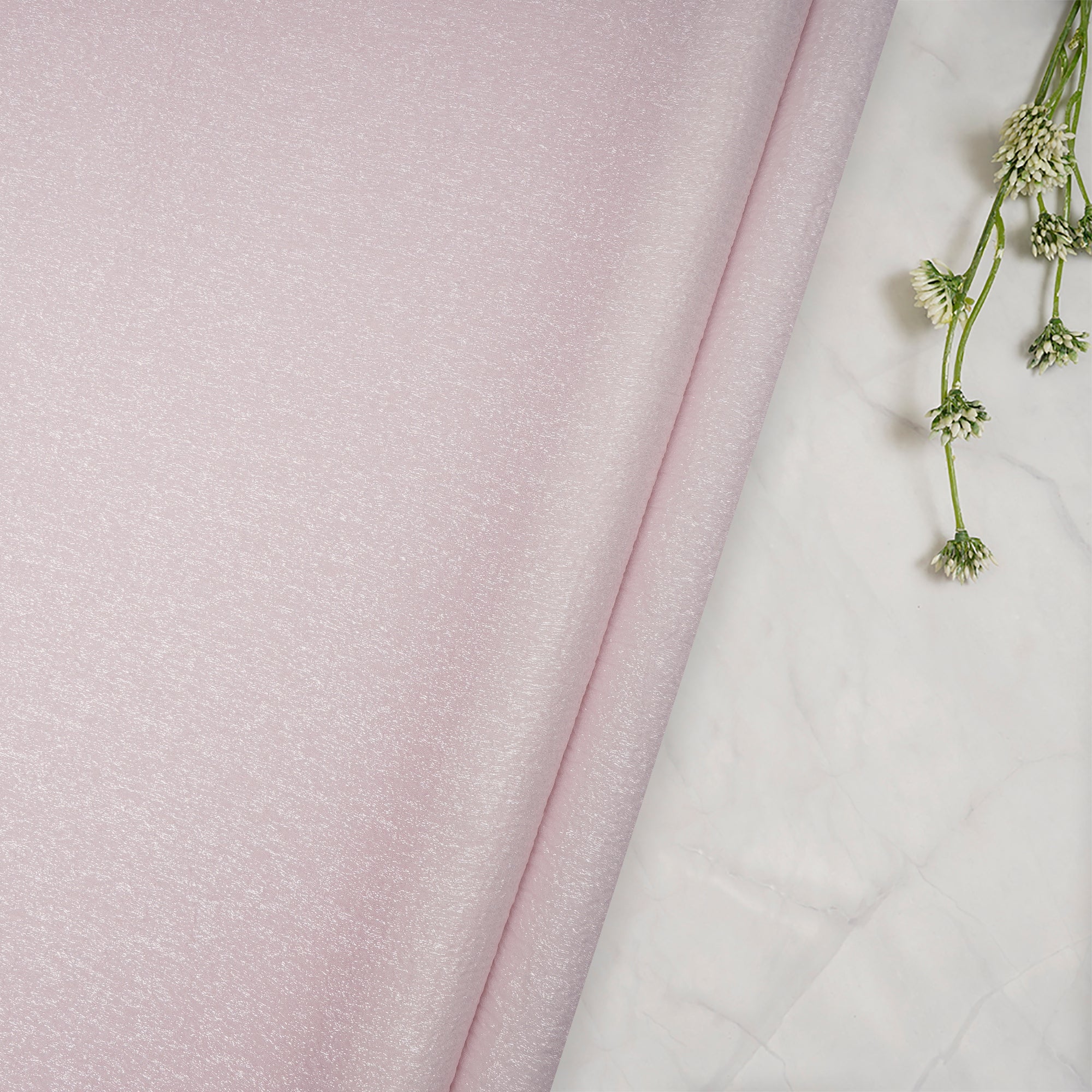 Baby Pink Imported Crushed Organza Fabric (60" Width)