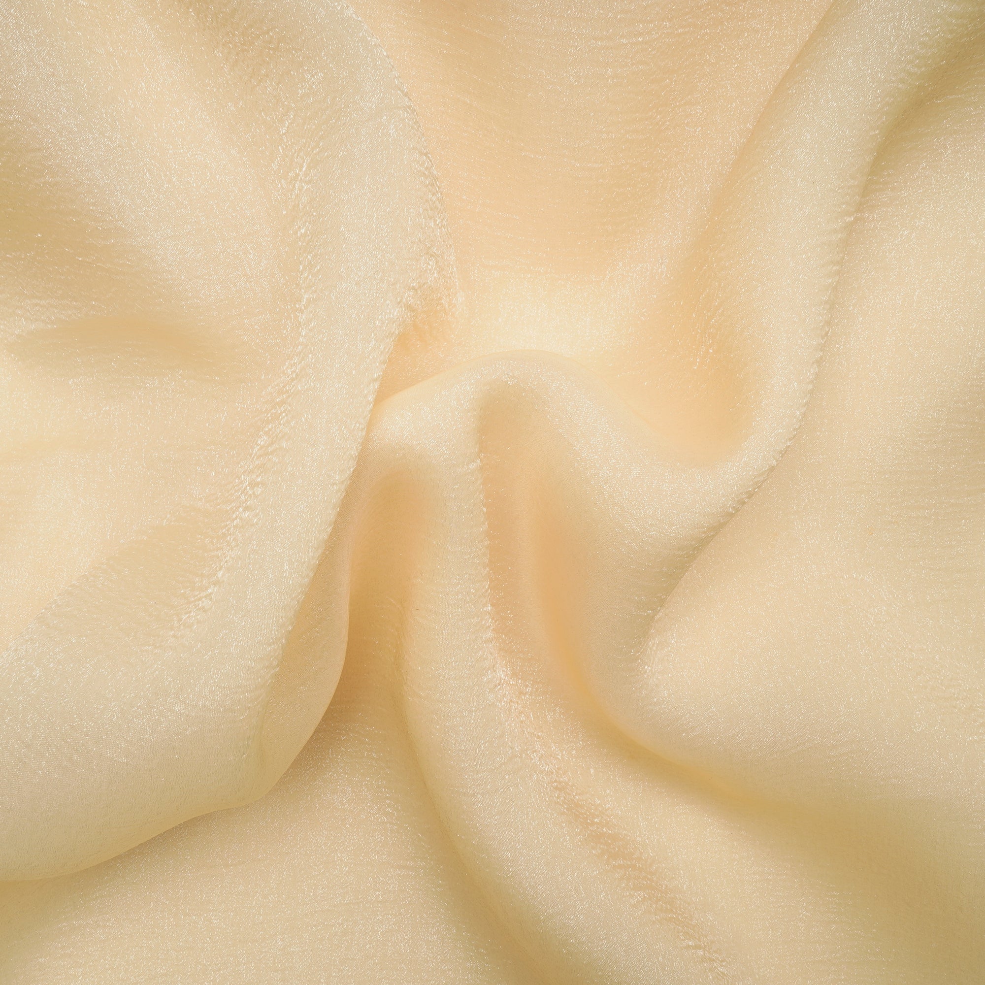 Yellow Imported Crushed Organza Fabric (60" Width)