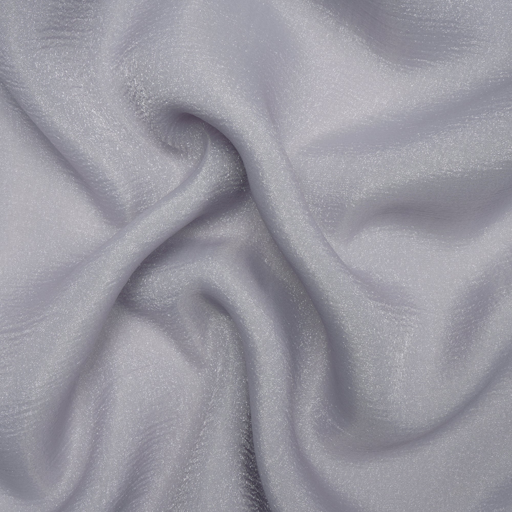 Silver Imported Crushed Organza Fabric (60" Width)