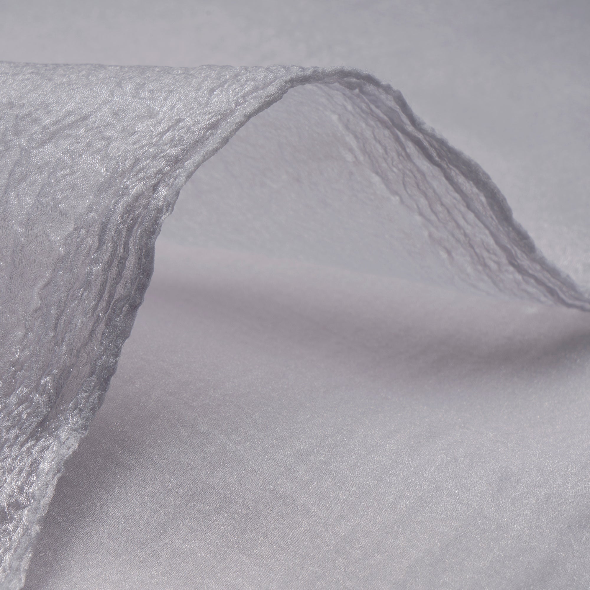 Silver Imported Crushed Organza Fabric (60" Width)