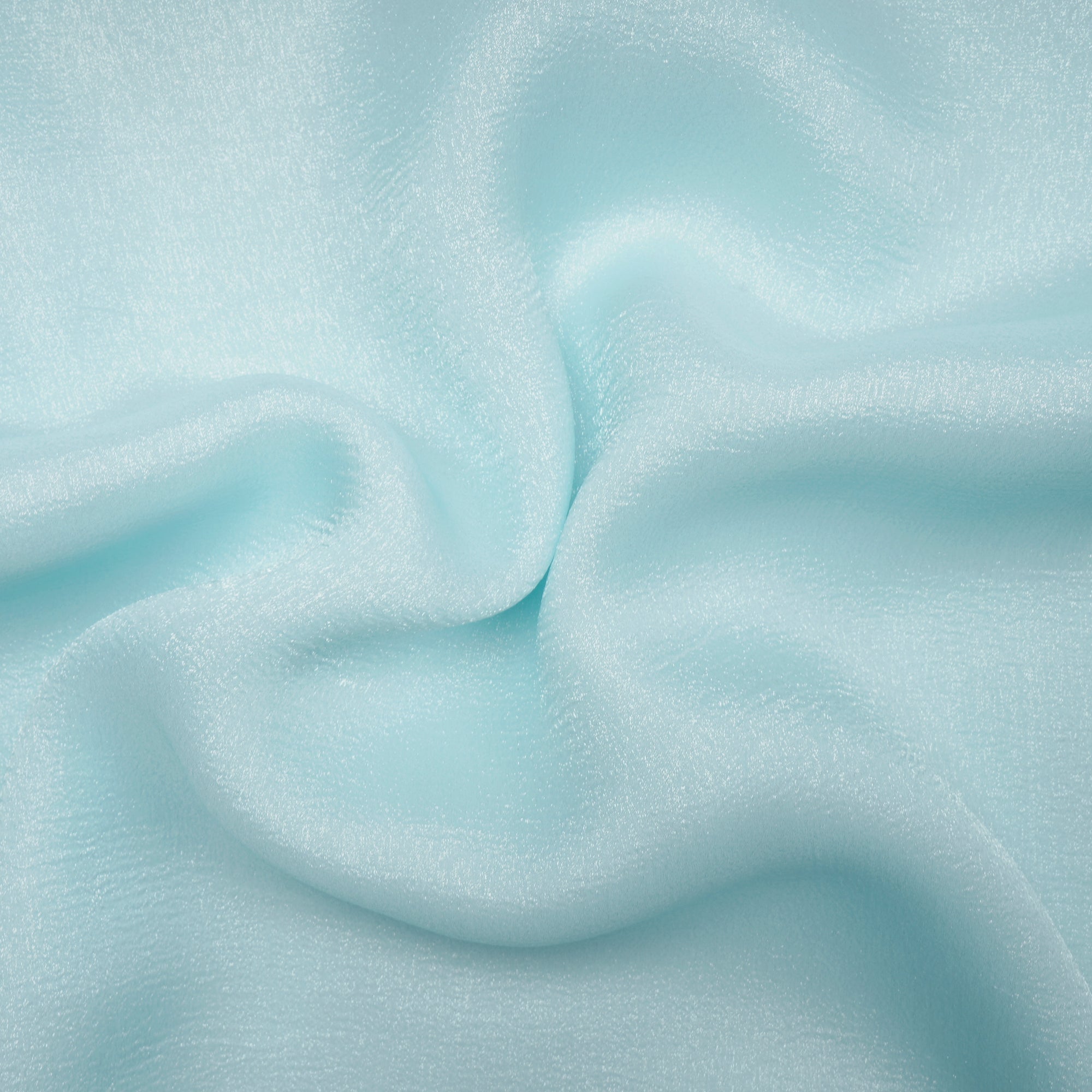 Sky Blue Imported Crushed Organza Fabric (60" Width)