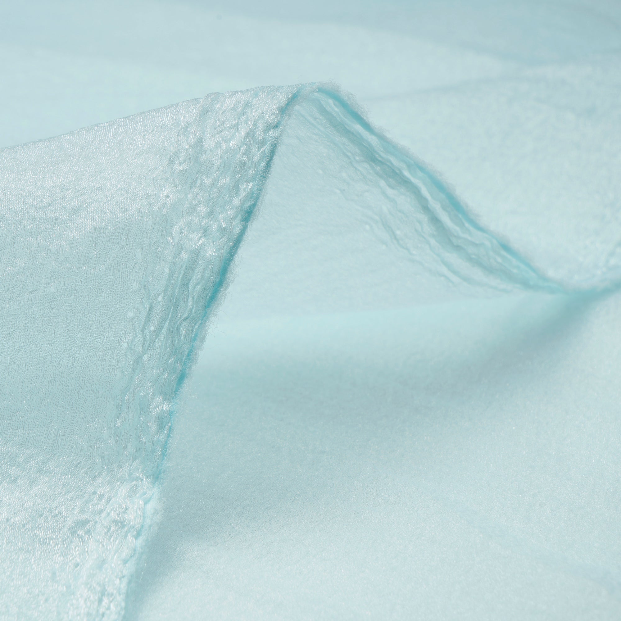 Sky Blue Imported Crushed Organza Fabric (60" Width)