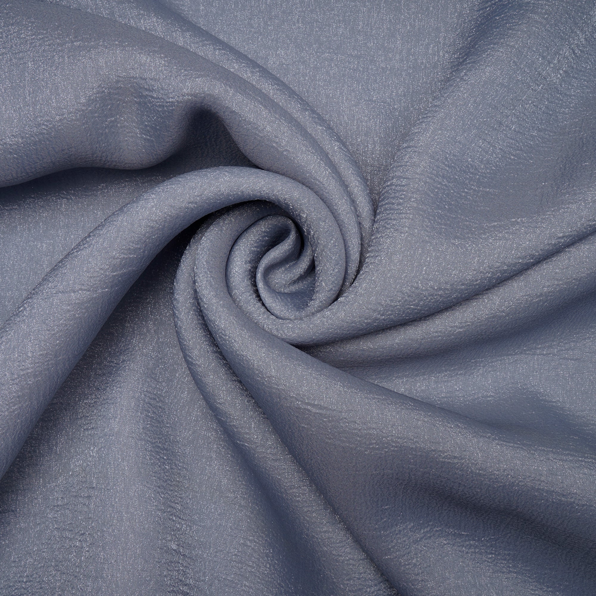 Grey Imported Crushed Organza Fabric (60" Width)