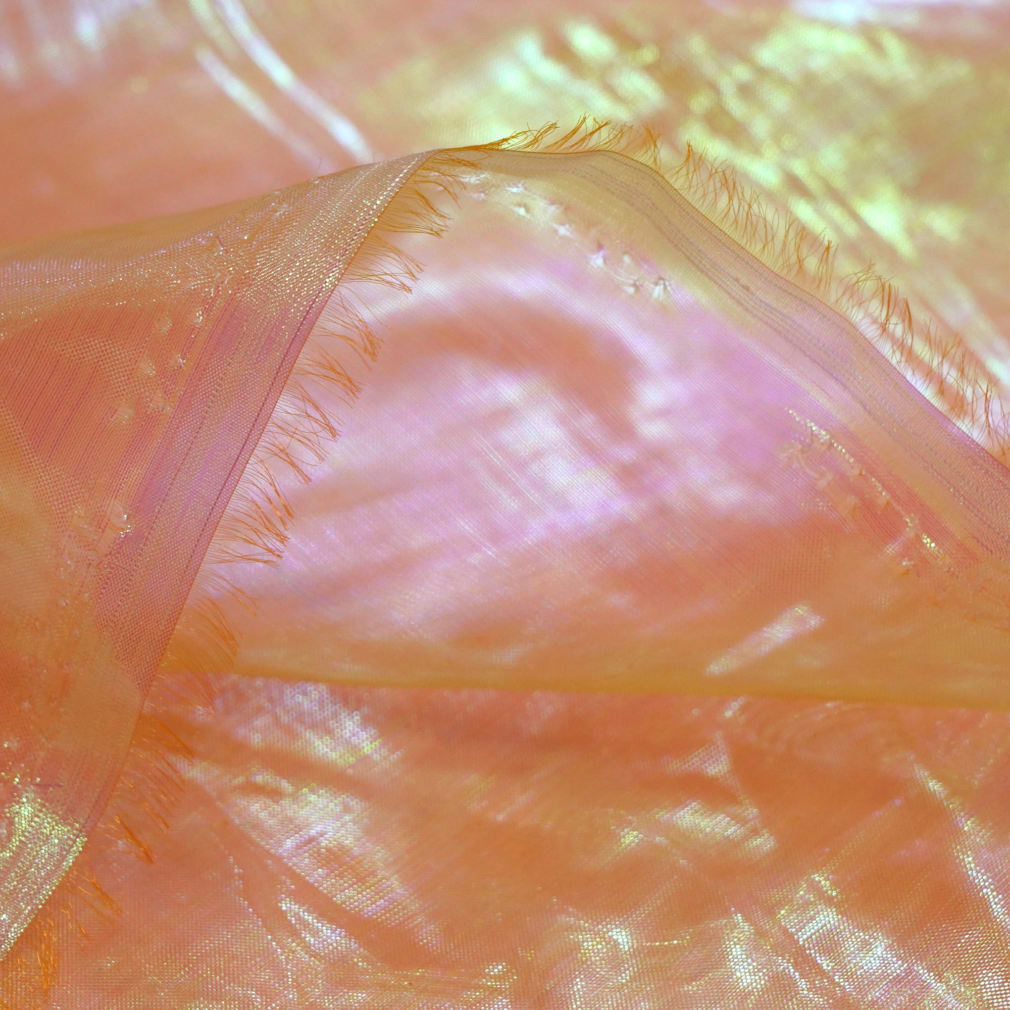 Pink Imported Glass Lama Organza Fabric (60" Width)
