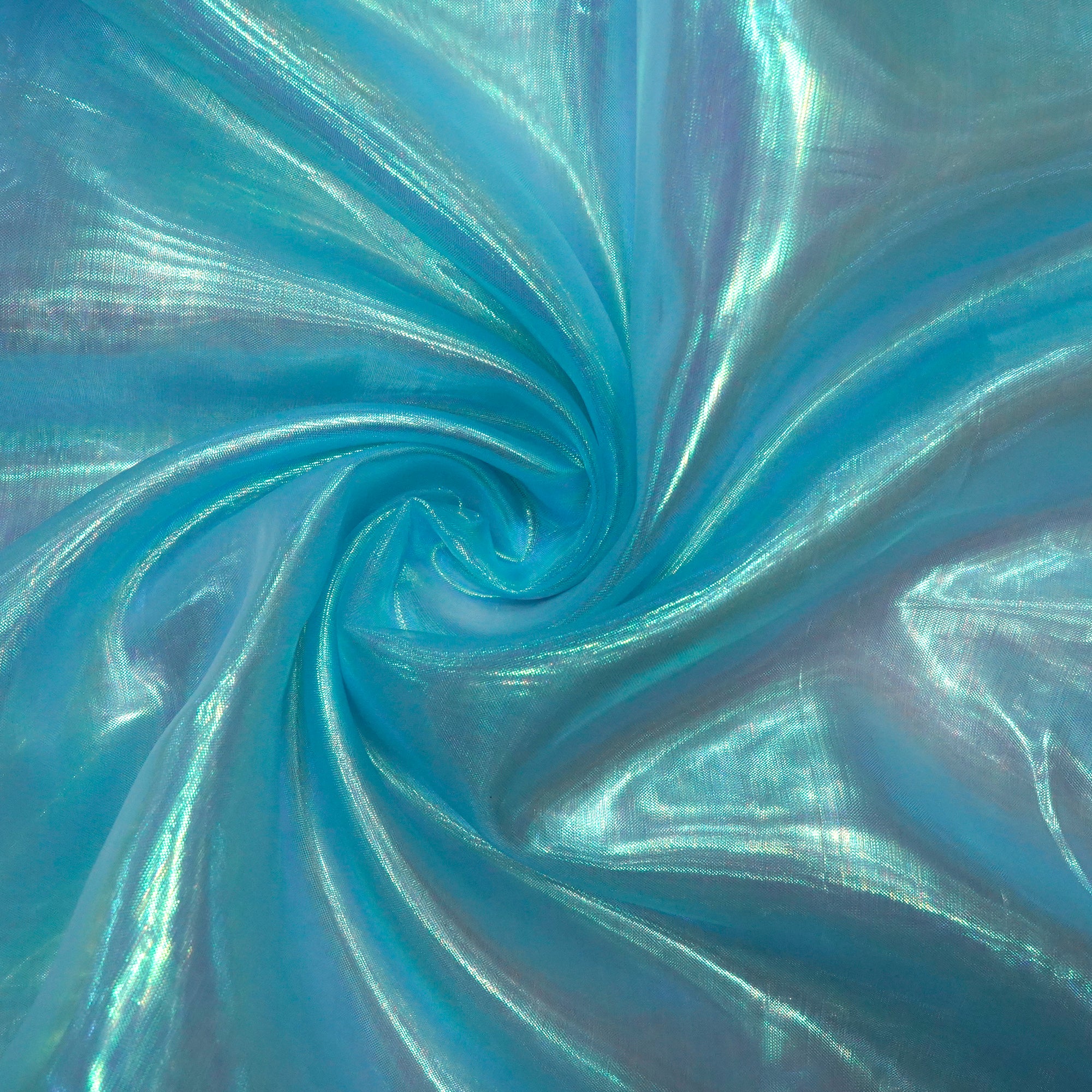 Ice Blue Imported Glass Lama Organza Fabric (60" Width)