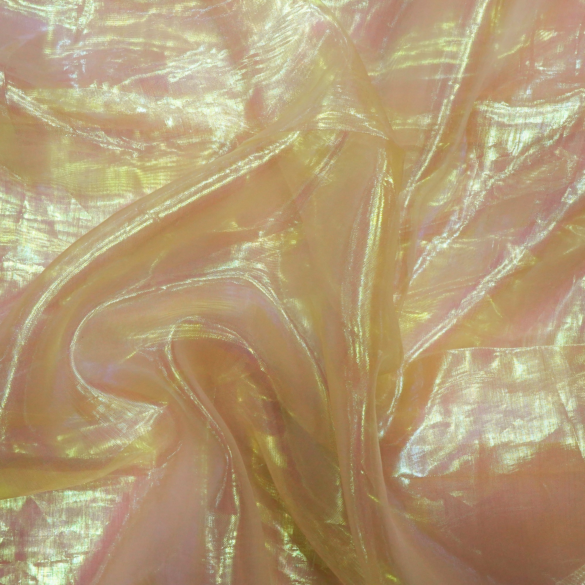 Yellow Imported Glass Lama Organza Fabric (60" Width)