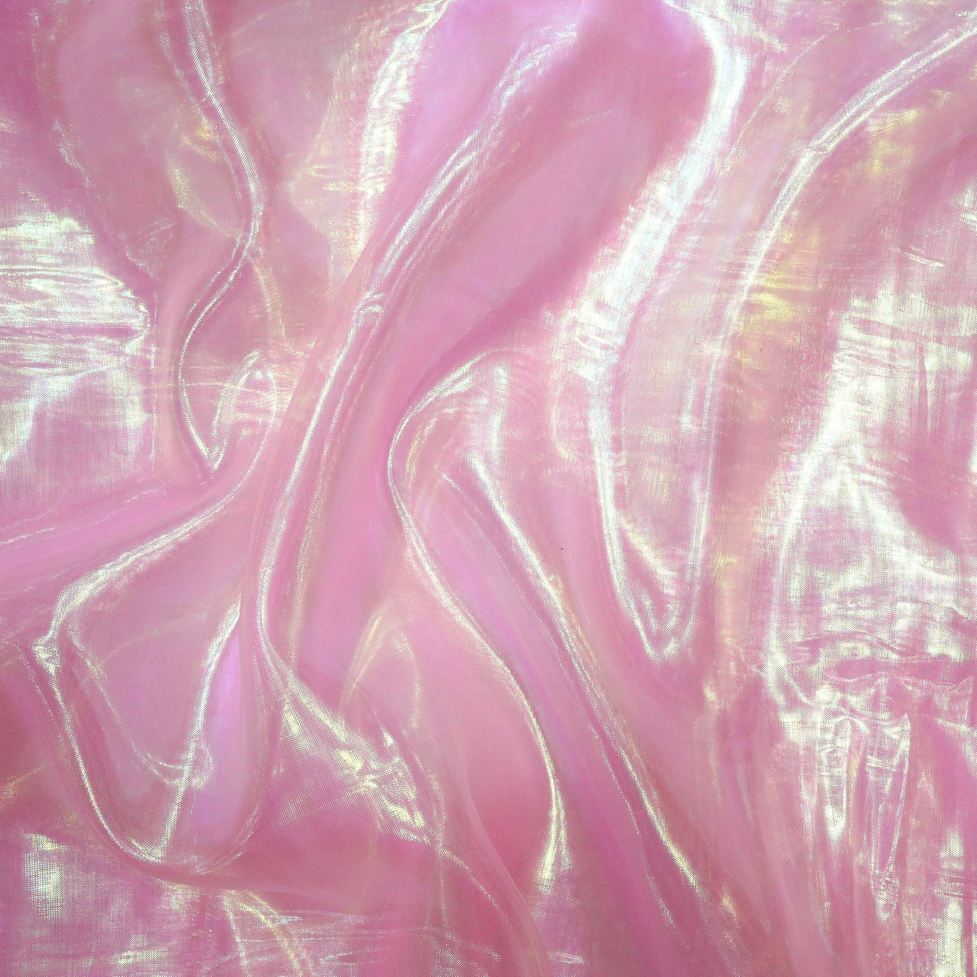 Neon Pink Imported Glass Lama Organza Fabric (60" Width)