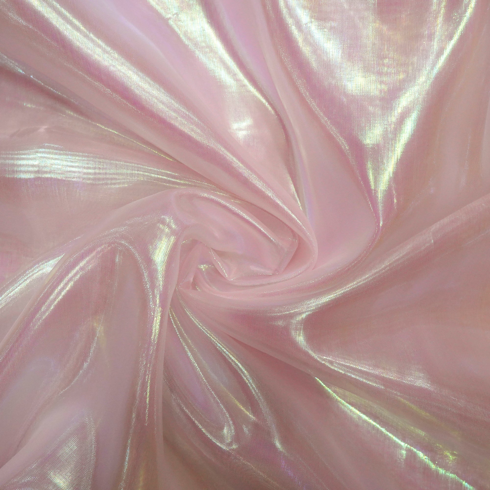 Baby Pink Imported Glass Lama Organza Fabric (60" Width)