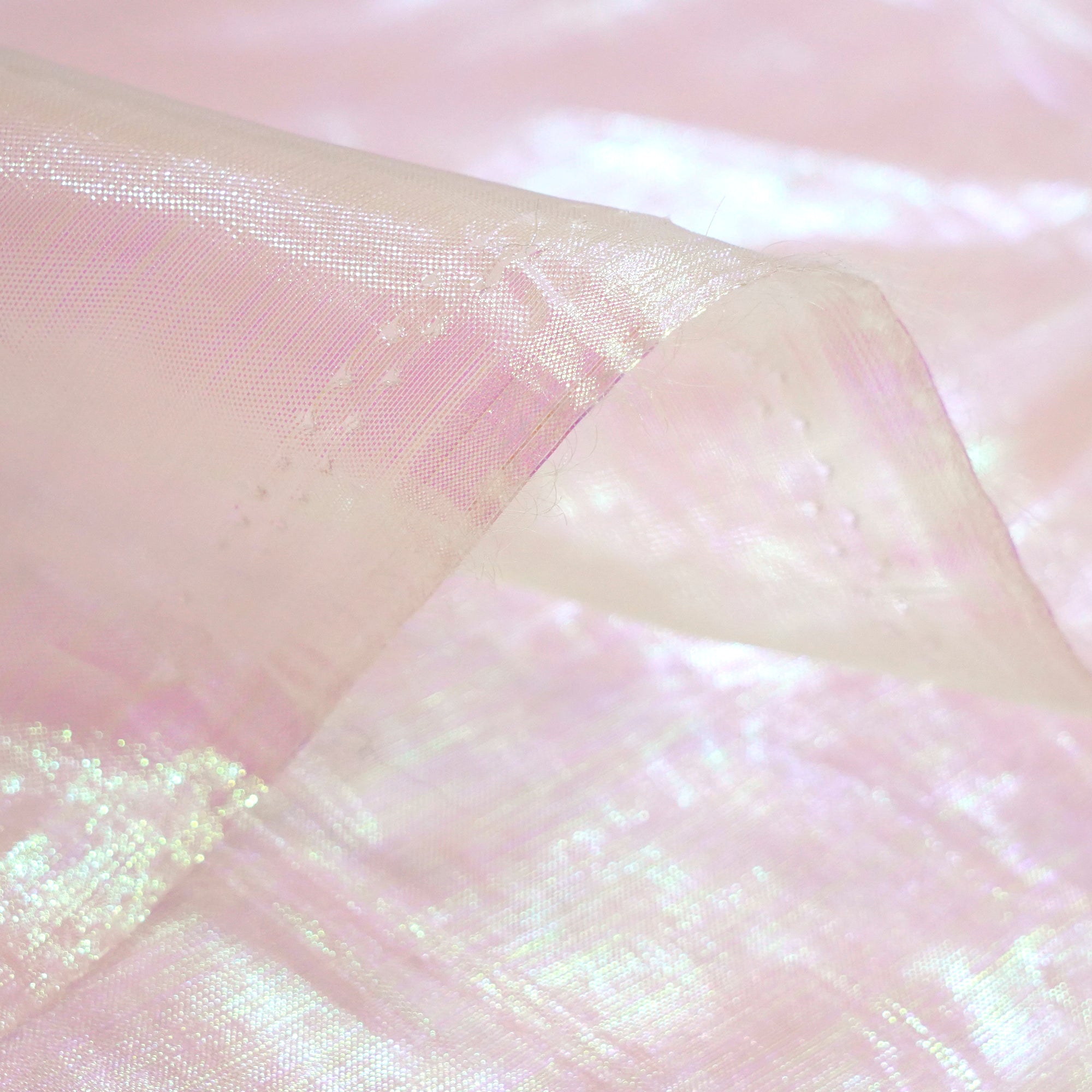 Baby Pink Imported Glass Lama Organza Fabric (60" Width)
