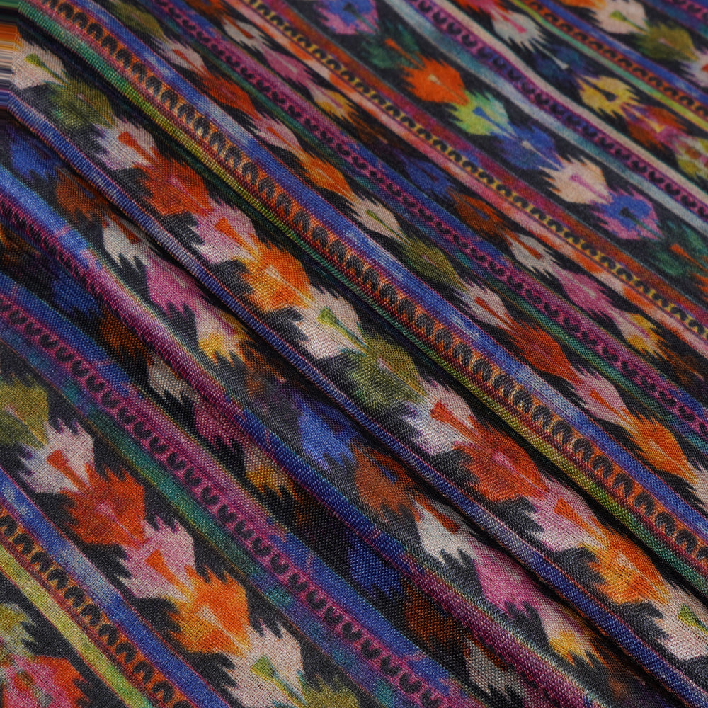 Multi Color Digital Printed Tussar Silk Fabric