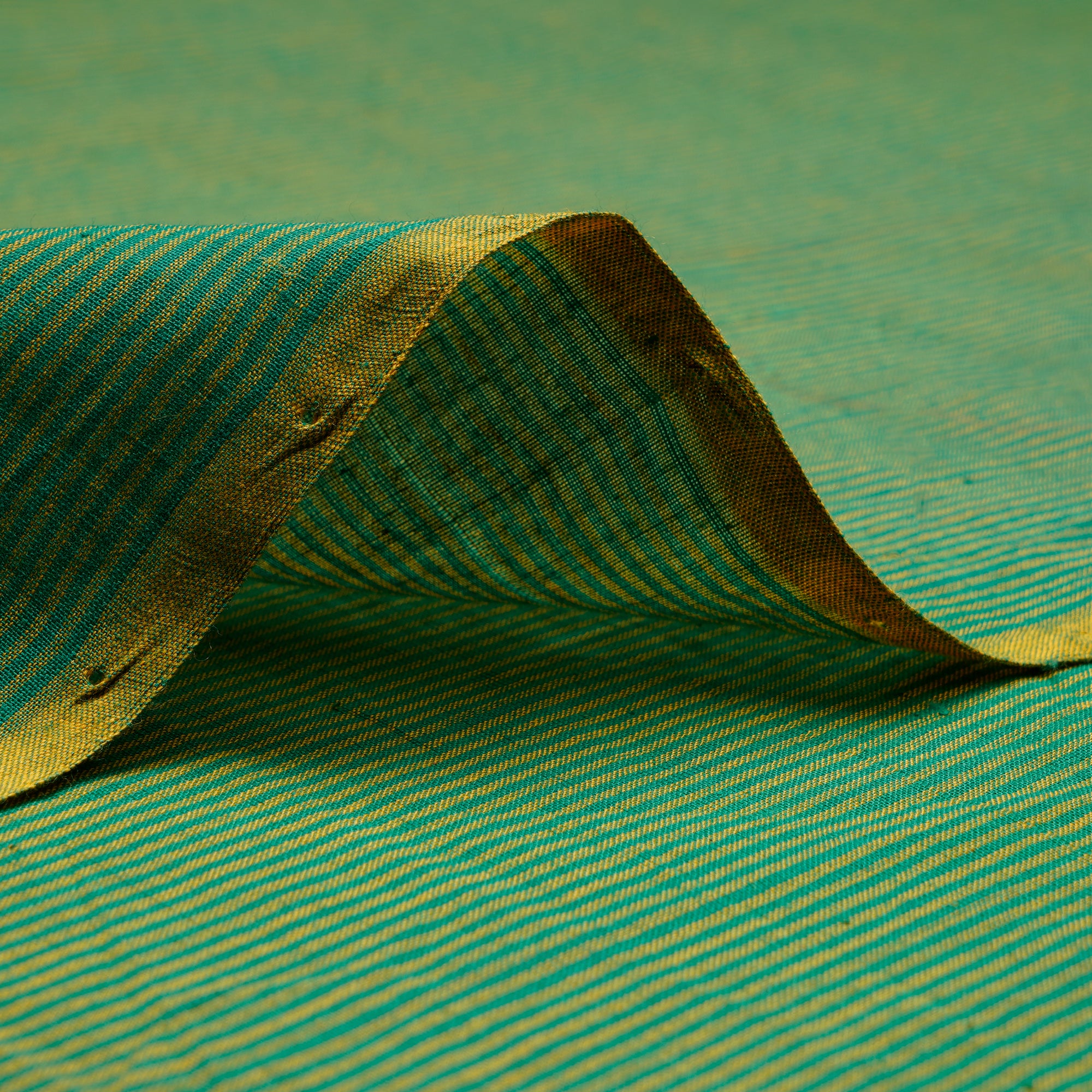 (Pre Cut 1.90 Mtr )Green Mangalgiri Cotton Fabric