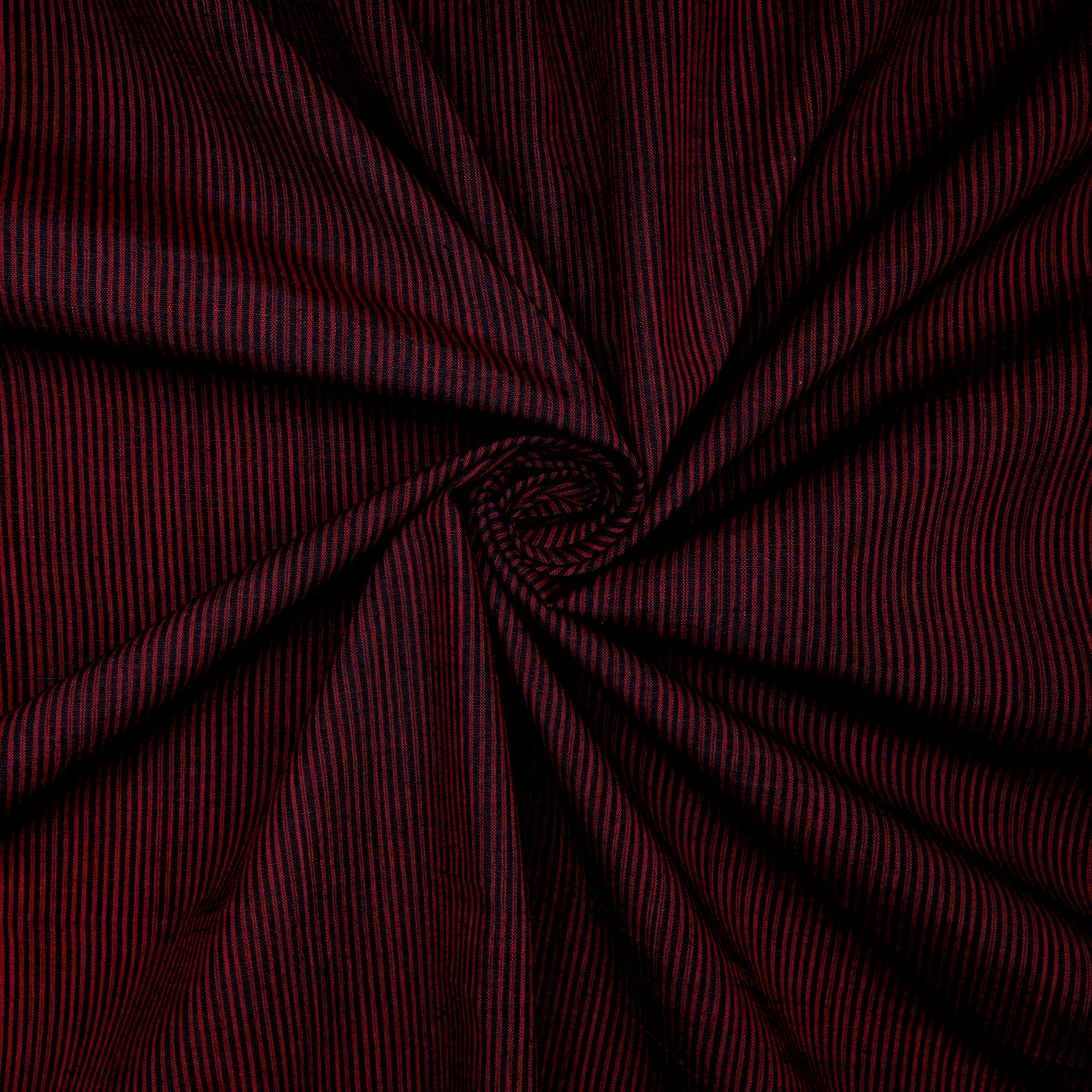 (Pre-Cut 2.00 Mtr ) Black-Maroon Color Mangalgiri Cotton Fabric