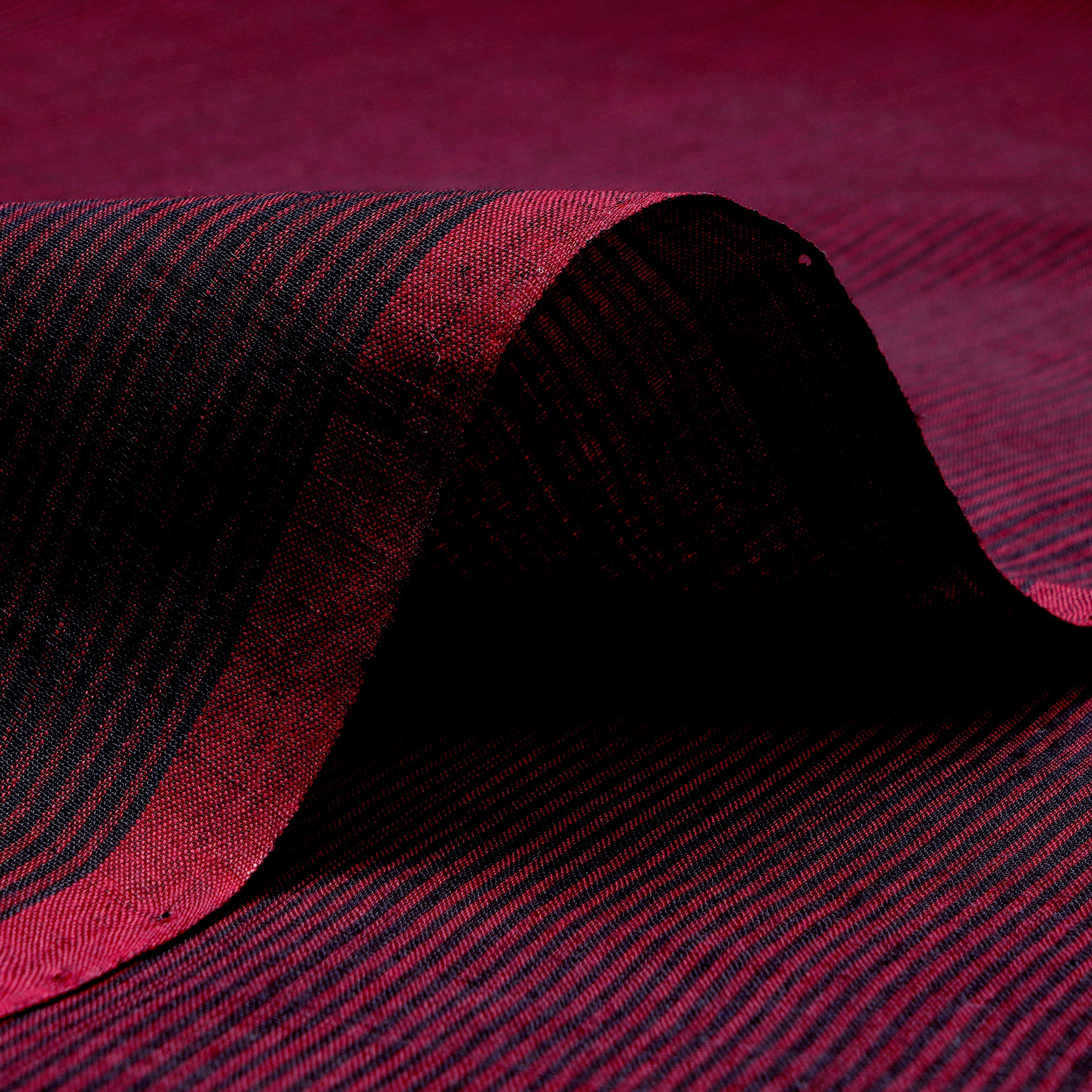 (Pre-Cut 2.00 Mtr ) Black-Maroon Color Mangalgiri Cotton Fabric