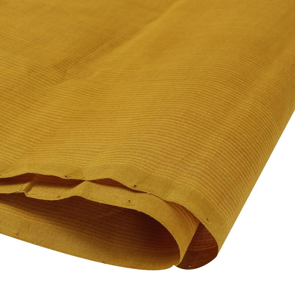 (Pre Cut 2.65 Mtr Piece) Medallion Yellow Color Mangalgiri Cotton Fabric