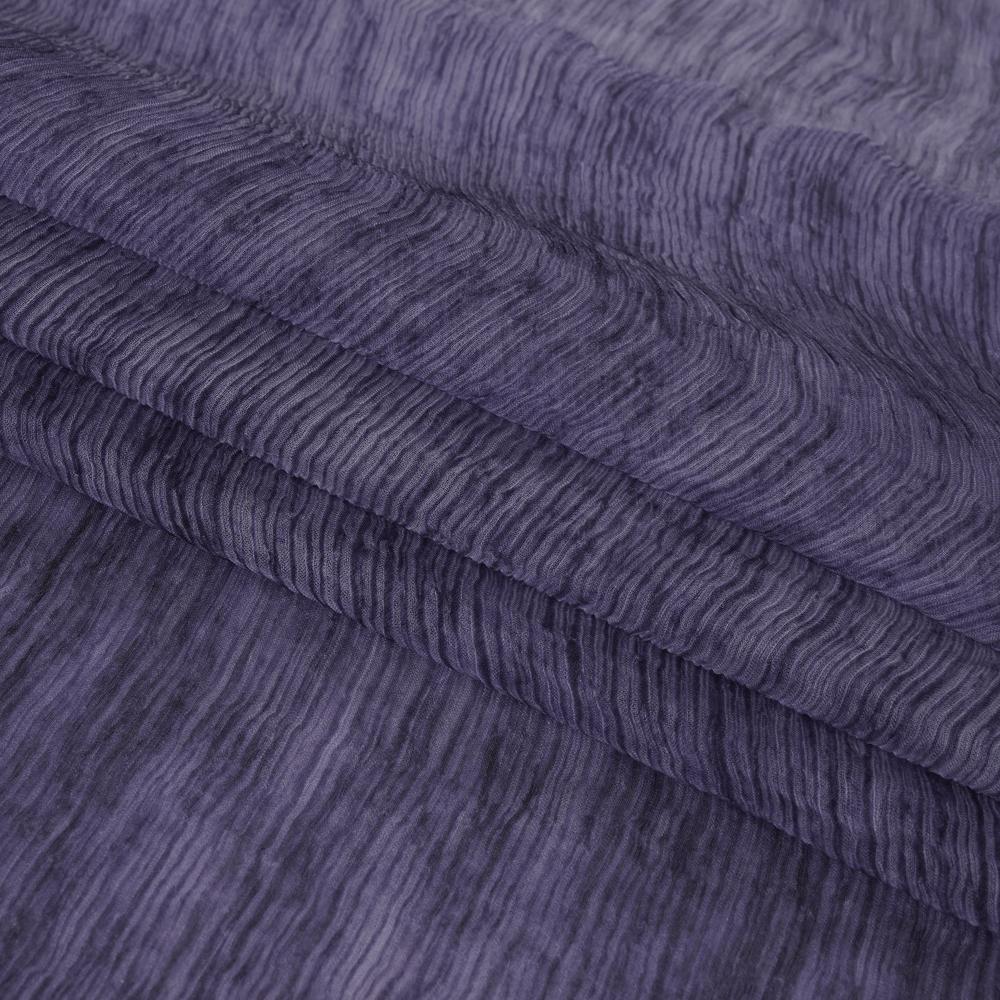 (Pre Cut 1.50 Mtr Piece) Purple Color Hand Painted Chiffon Silk Fabric