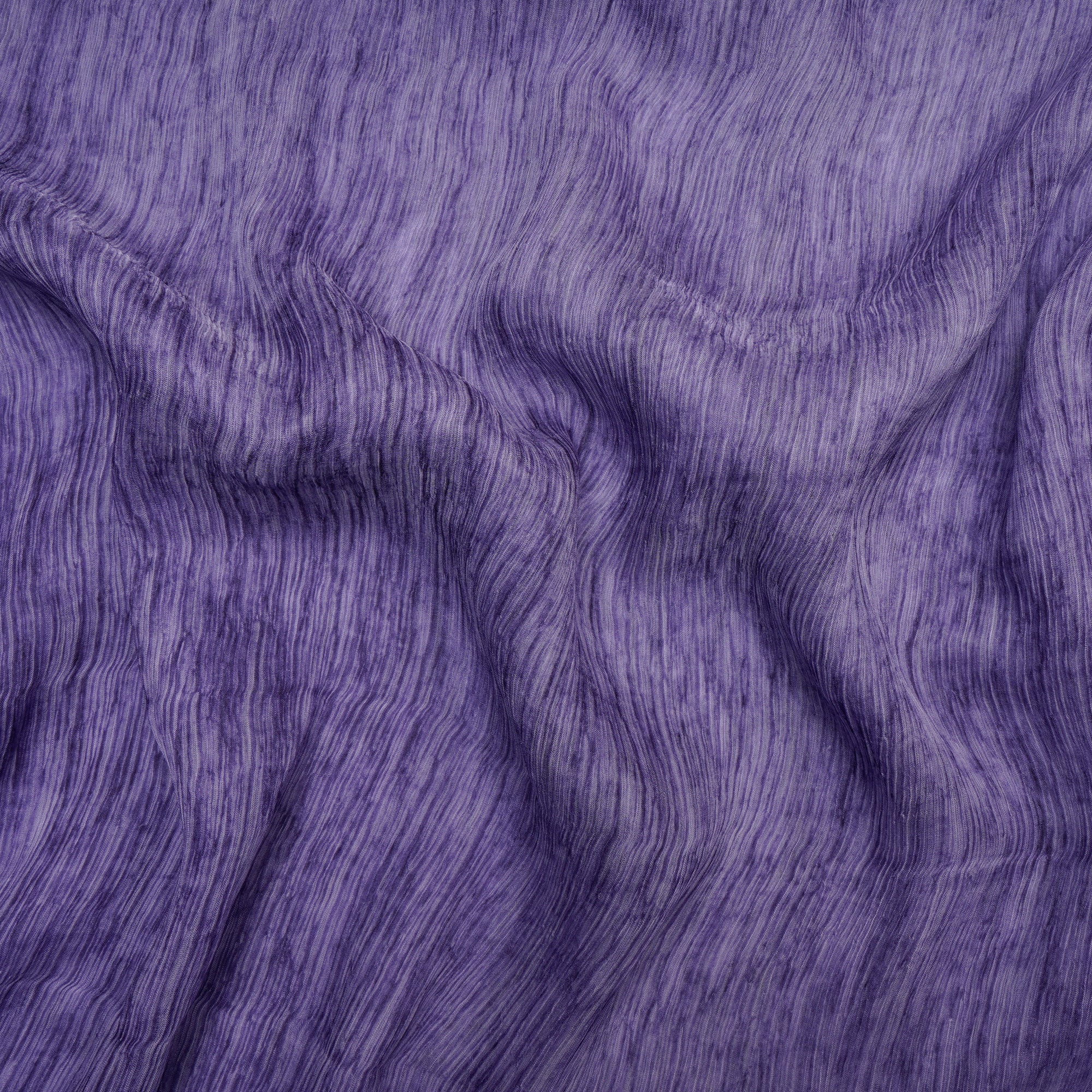 (Pre-Cut 3.40 Mtr)Purple Hand Painted Chiffon Silk Fabric