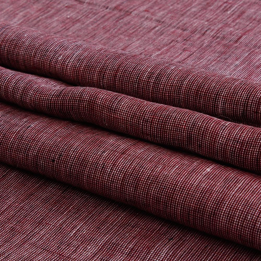 (Pre Cut 2.60 Mtr Piece) Red-White Color Yarn Dyed Linen Fabric