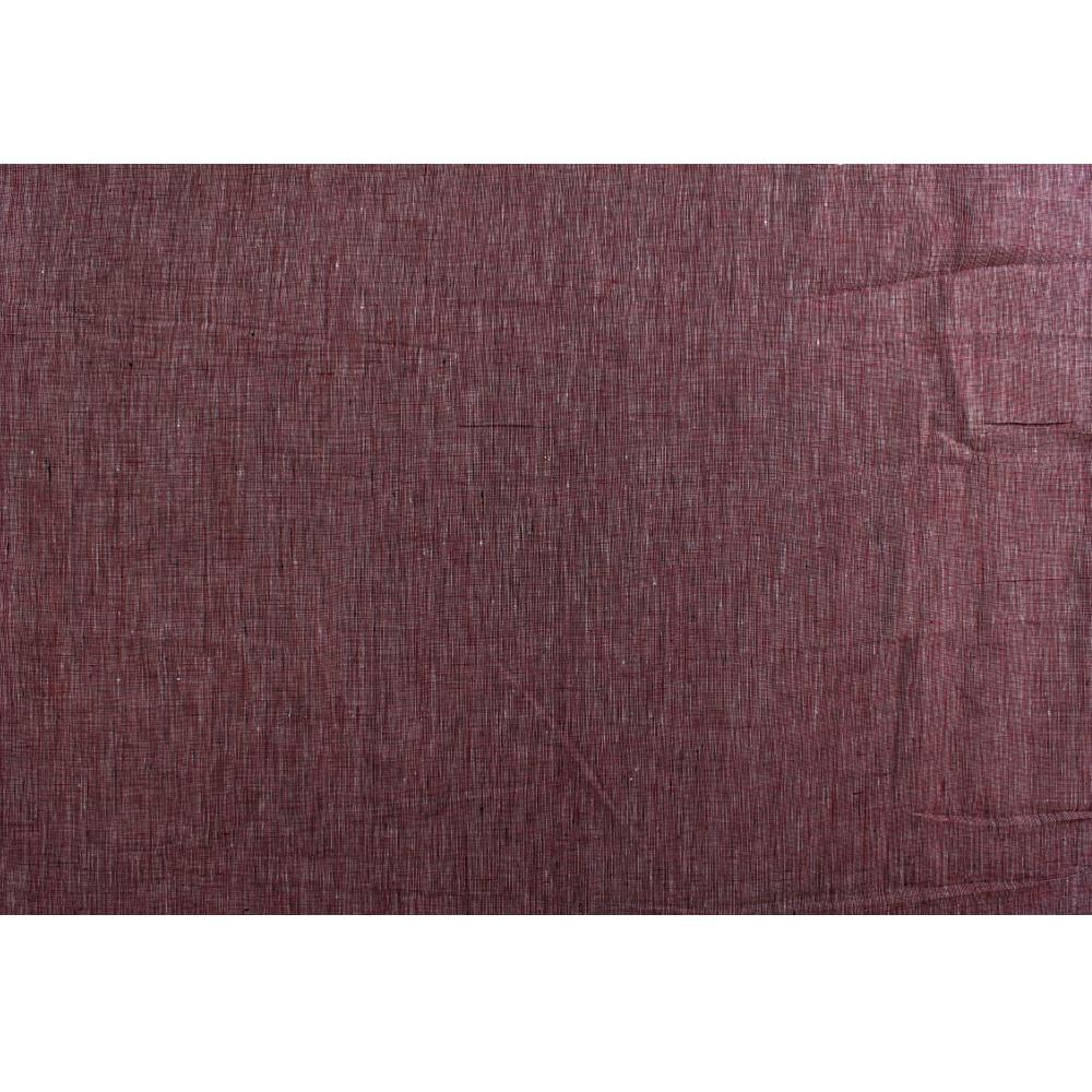 (Pre Cut 2.60 Mtr Piece) Red-White Color Yarn Dyed Linen Fabric