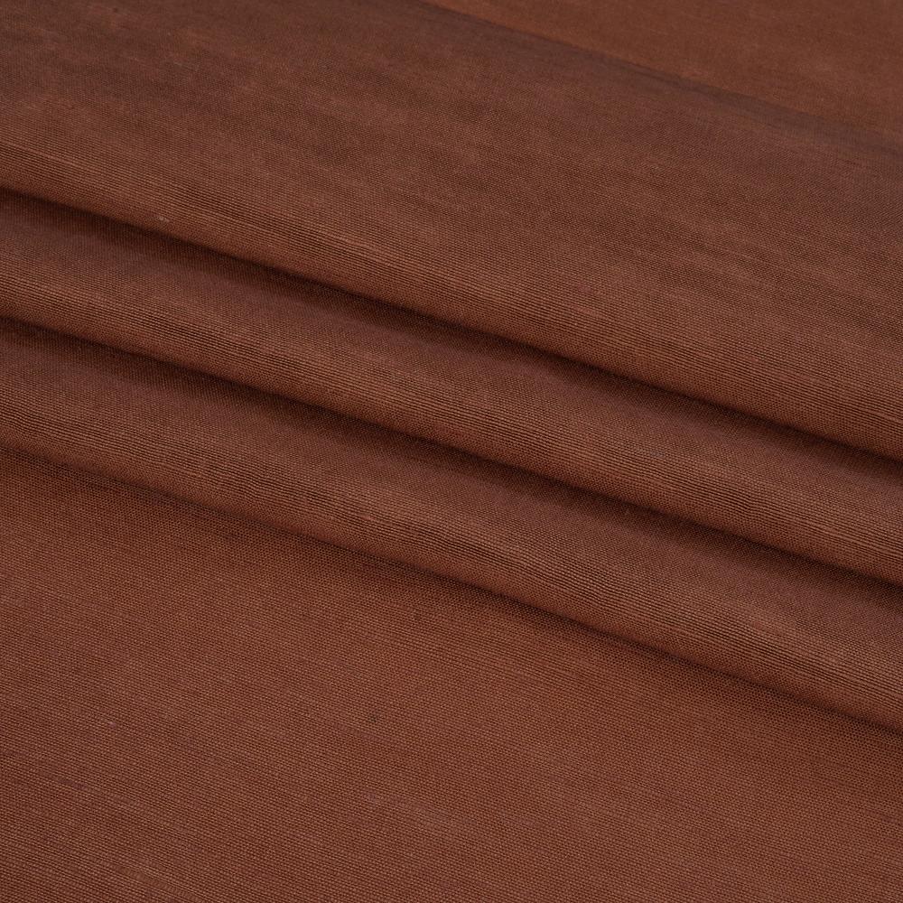 (Pre Cut Pre-Cut Fabrics>>Cut Piece Upto 1 Metre) Brown Color Bemberg Linen Fabric