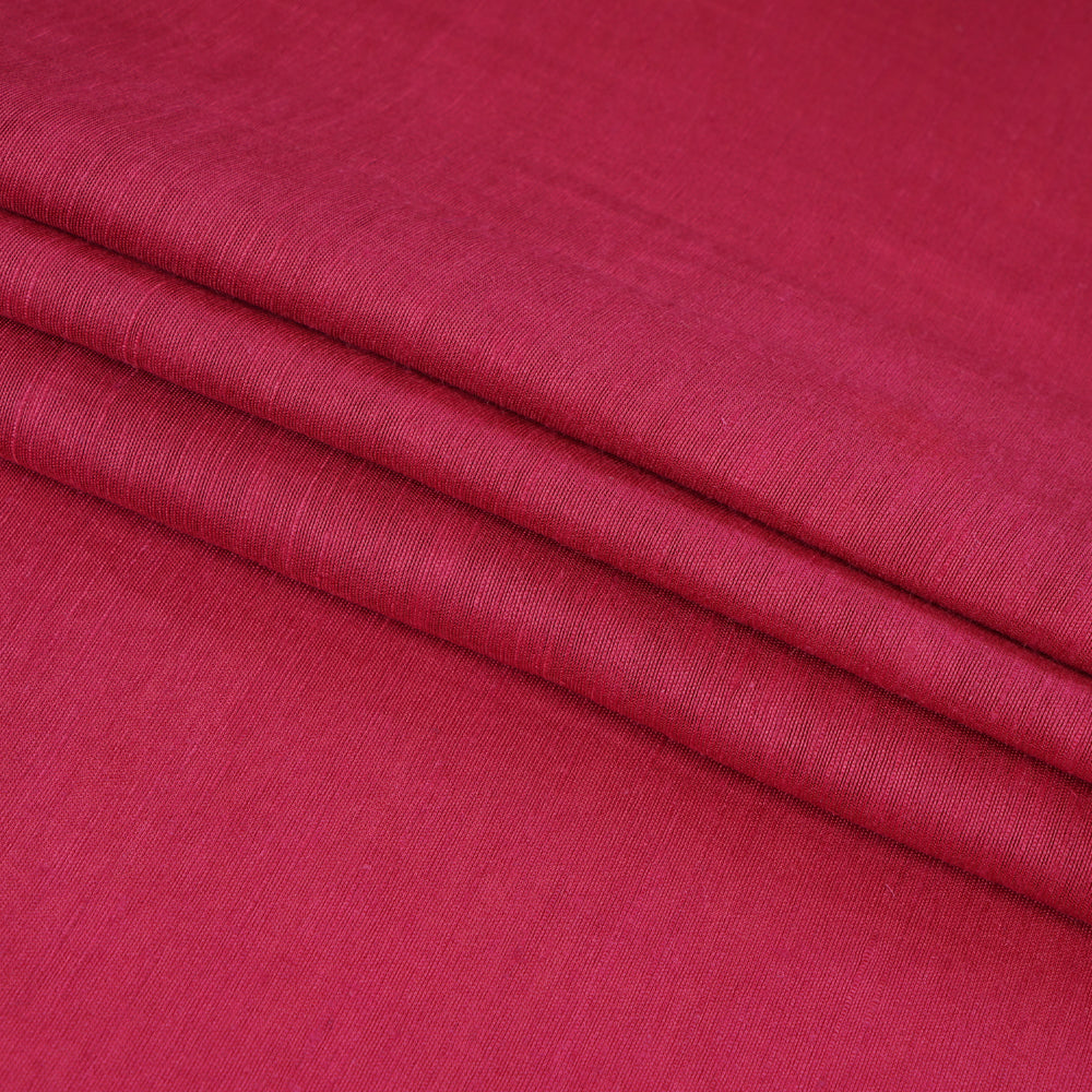 (Pre Cut Pre-Cut Fabrics>>Cut Piece Upto 1 Metre) Carmine Color Bemberg Linen Fabric
