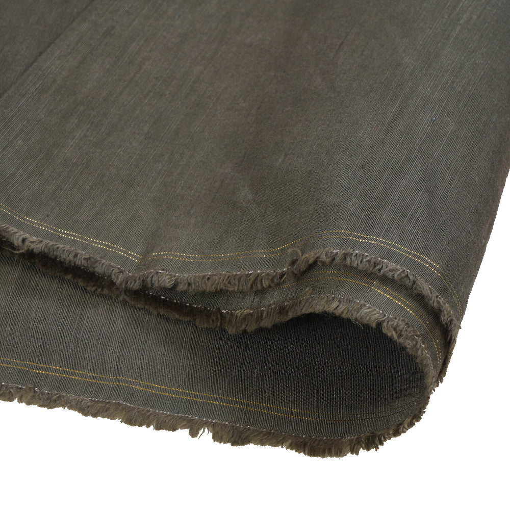 (Pre Cut Pre-Cut Fabrics>>Cut Piece Upto 1 Metre) Wood Brown Color Bemberg Linen Fabric