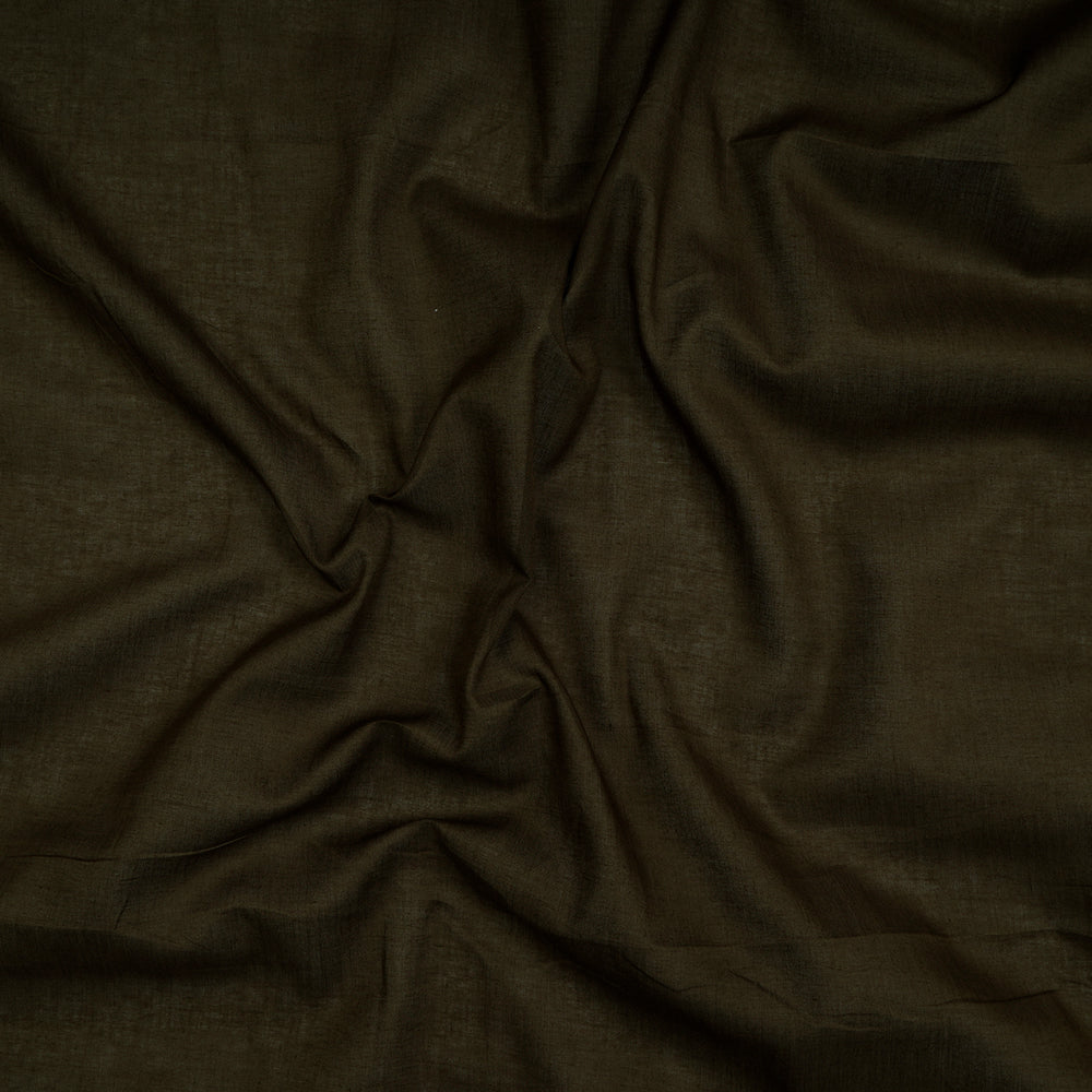 (Pre-Cut 1.30 Mtr ) Dark Olive Color Cotton Voile Fabric