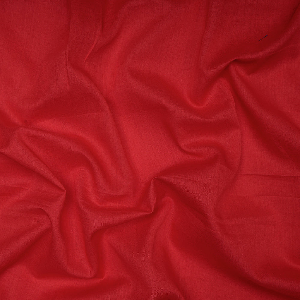 (Pre-Cut 4.20 Mtr) Hot Red Color Cotton Voile Fabric