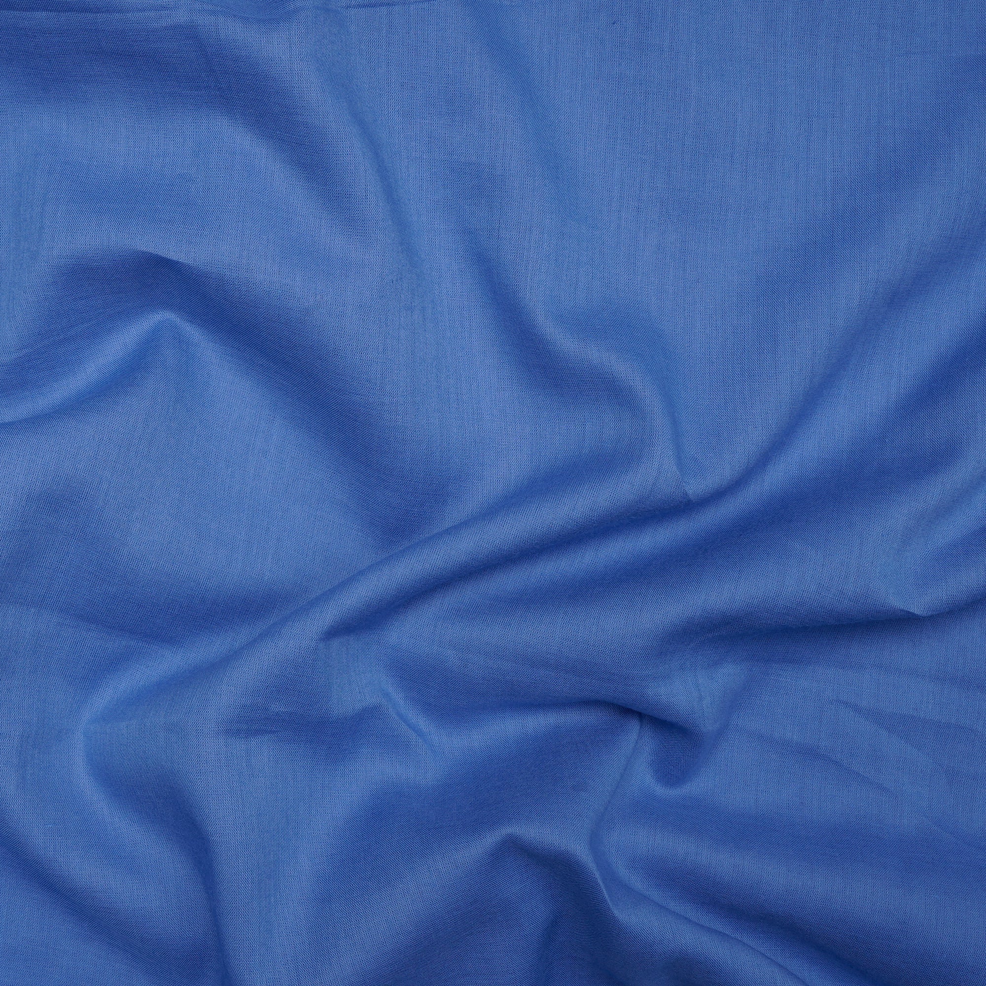 (Pre-Cut 5.00 Mtr) Blue Color Cotton Voile Fabric