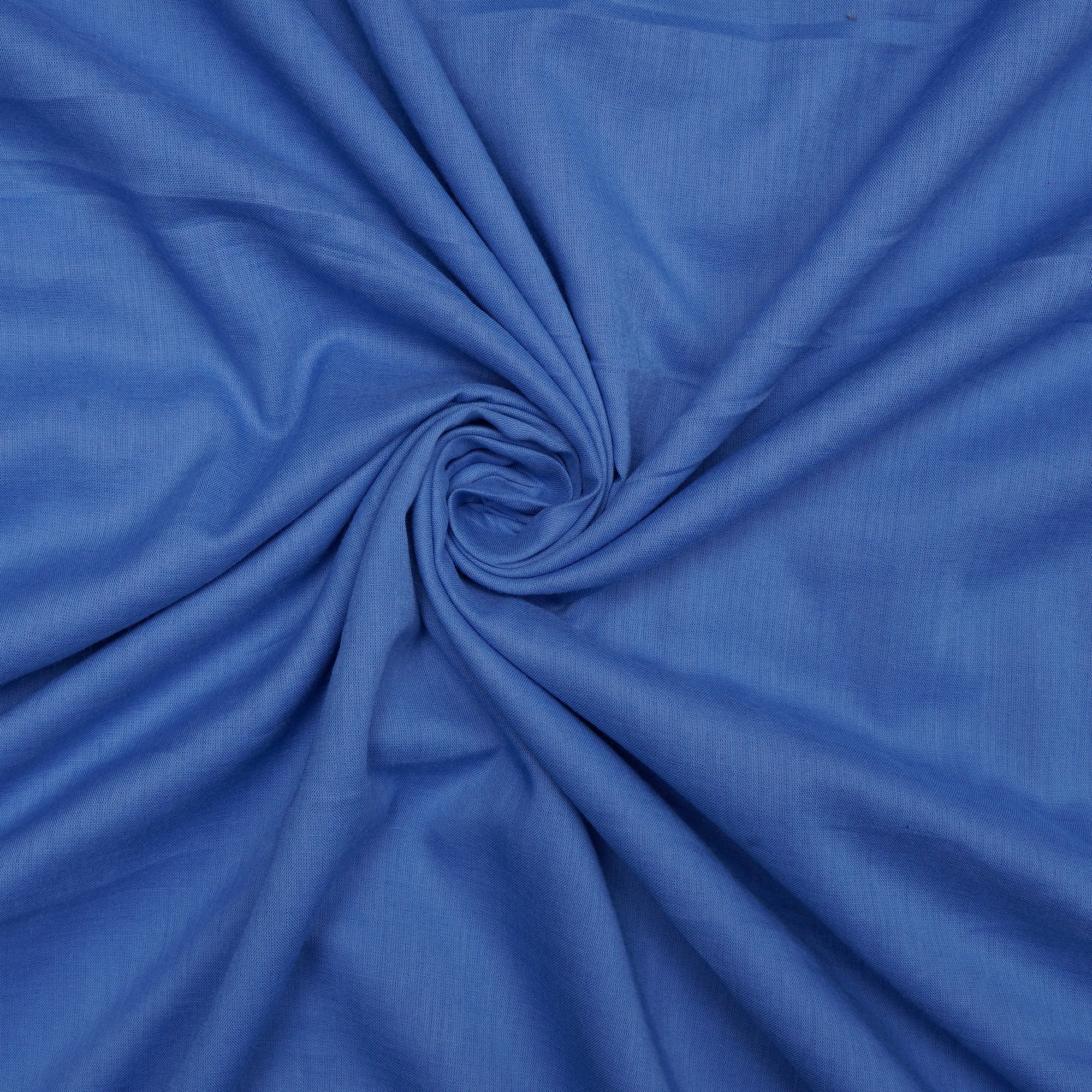 (Pre-Cut 5.00 Mtr) Blue Color Cotton Voile Fabric