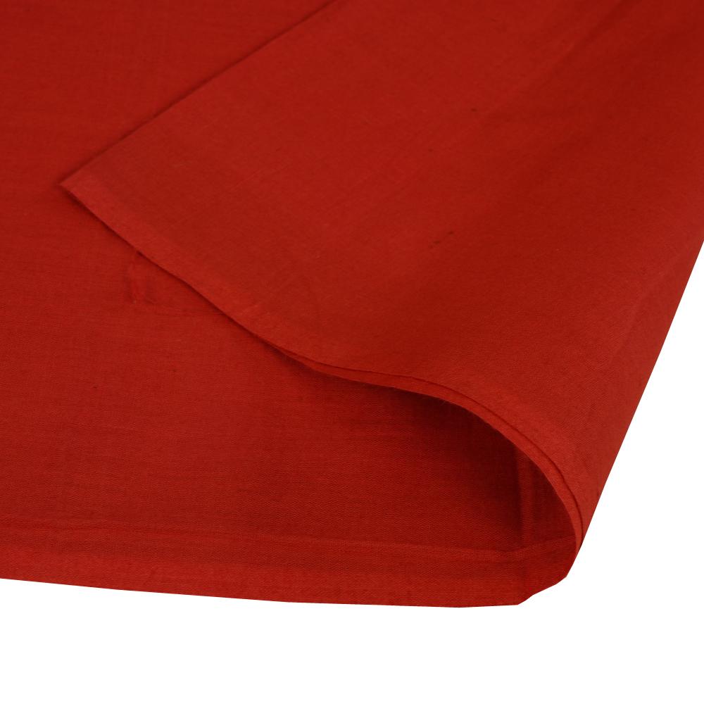 (Pre Cut 1.15 Mtr Piece) Red Color High Twisted Cotton Voile Fabric