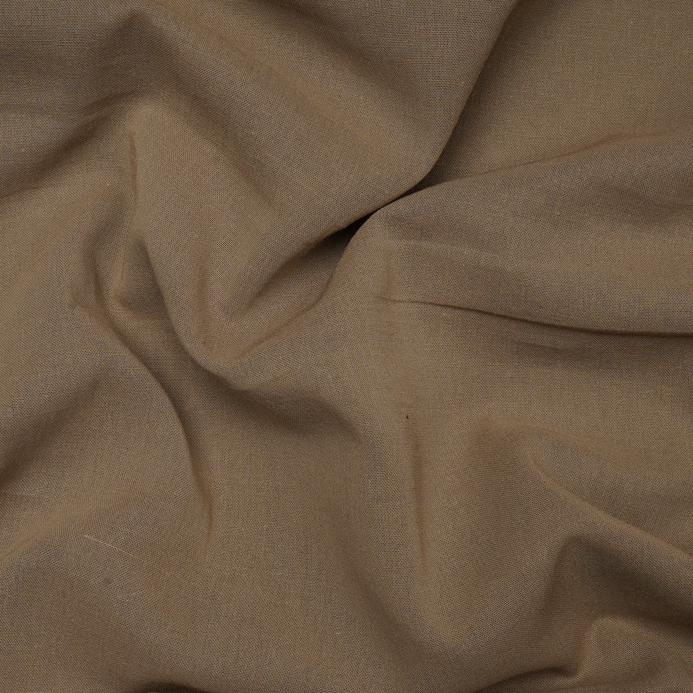 (Pre-Cut 1.20 Mtr) Pastel Brown Color High Twisted Cotton Voile Fabric