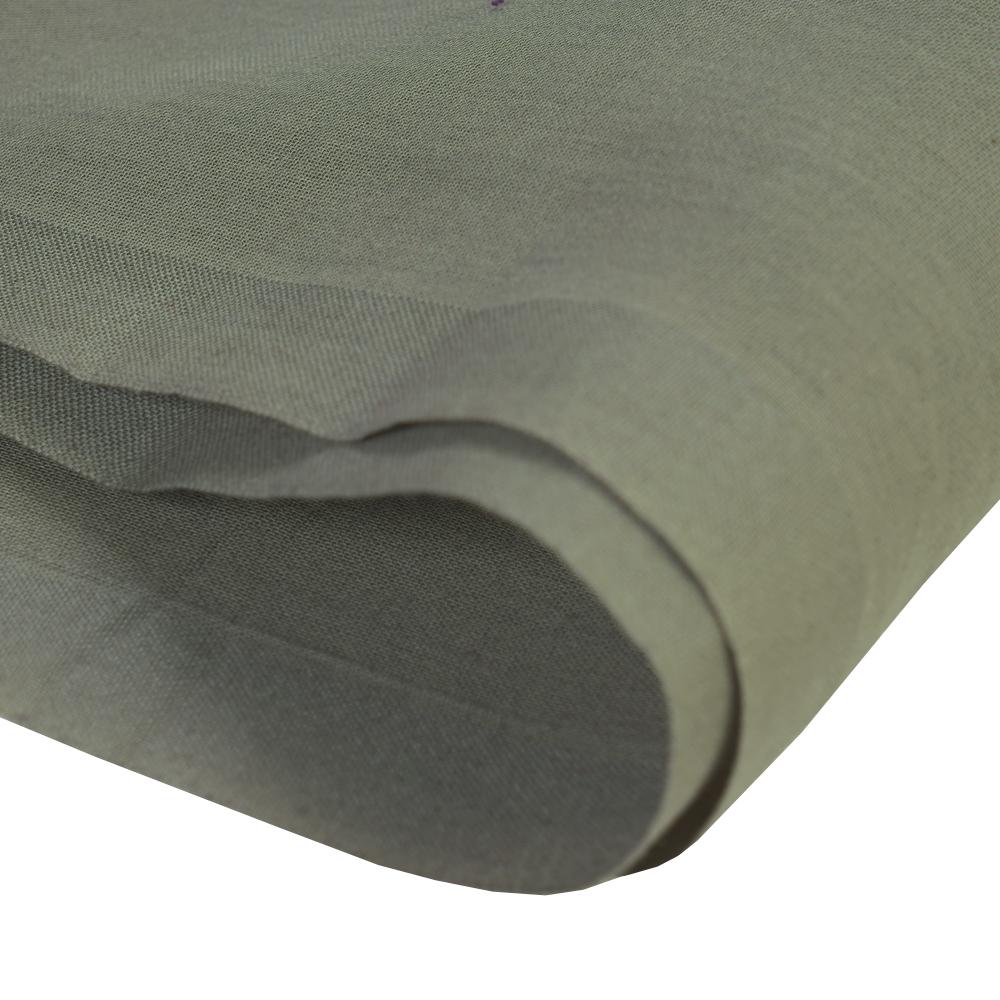 (Pre Cut 1.50 Mtr Piece) Olive Color High Twisted Cotton Voile Fabric