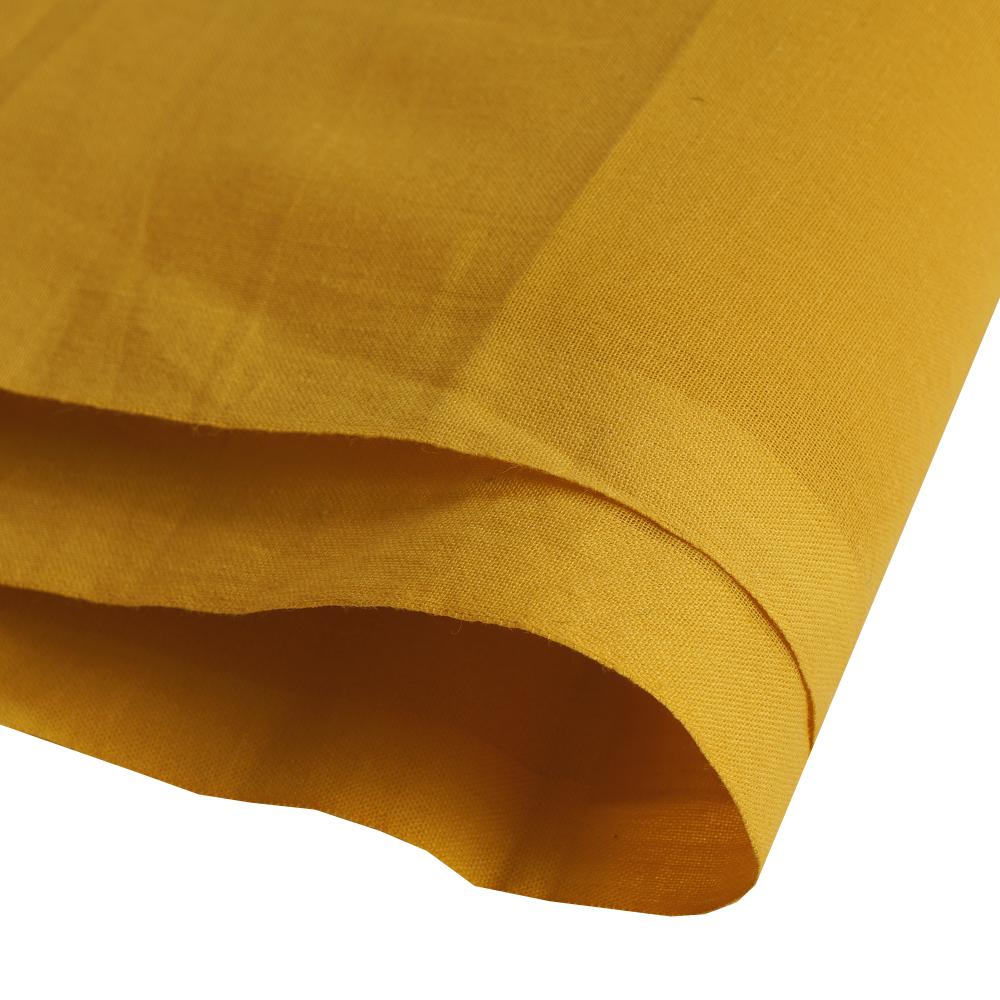 (Pre Cut 2 Mtr Piece) Yellow Color High Twisted Cotton Voile Fabric