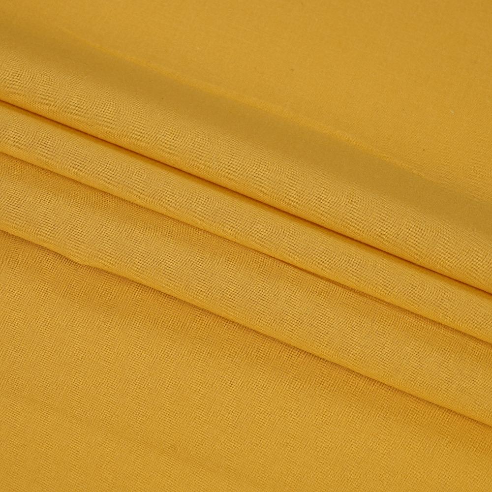 (Pre Cut 2 Mtr Piece) Yellow Color High Twisted Cotton Voile Fabric