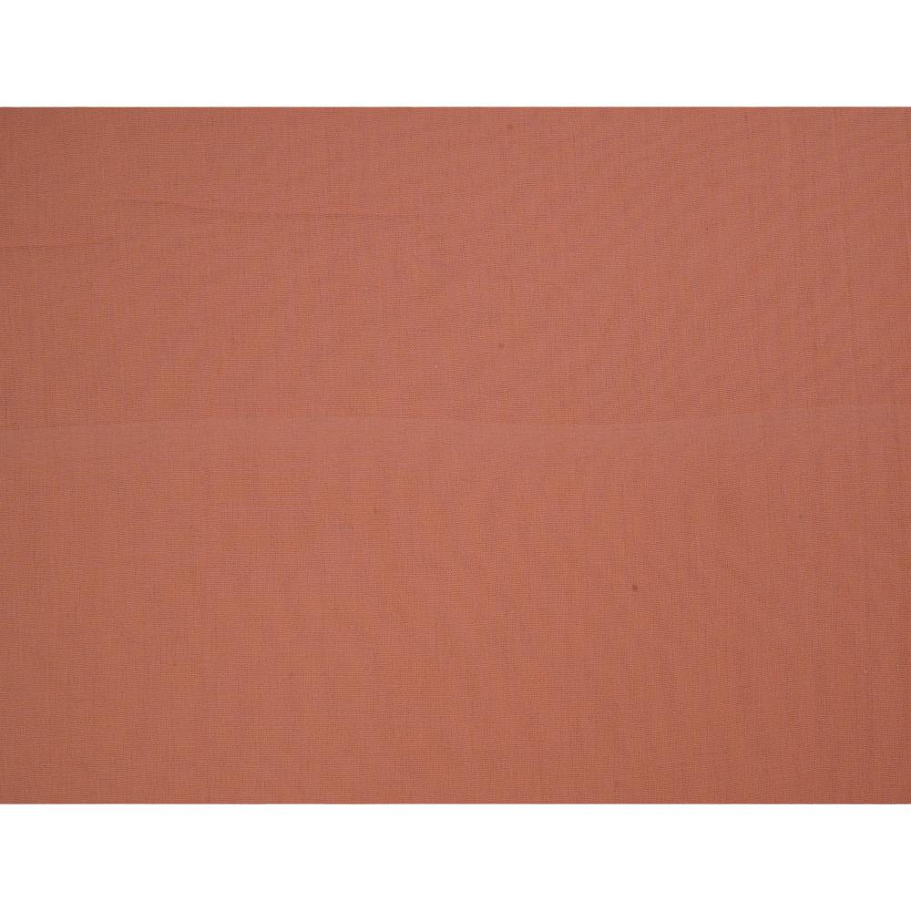 (Pre Cut 2.40 Mtr Piece) Peach Color High Twisted Cotton Voile Fabric