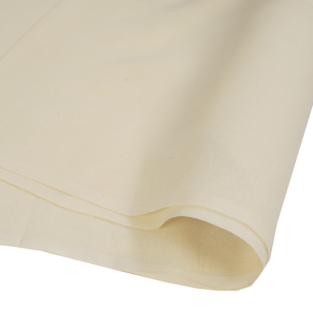 (Pre Cut 2.50 Mtr Piece) Cream Color High Twisted Cotton Voile Fabric