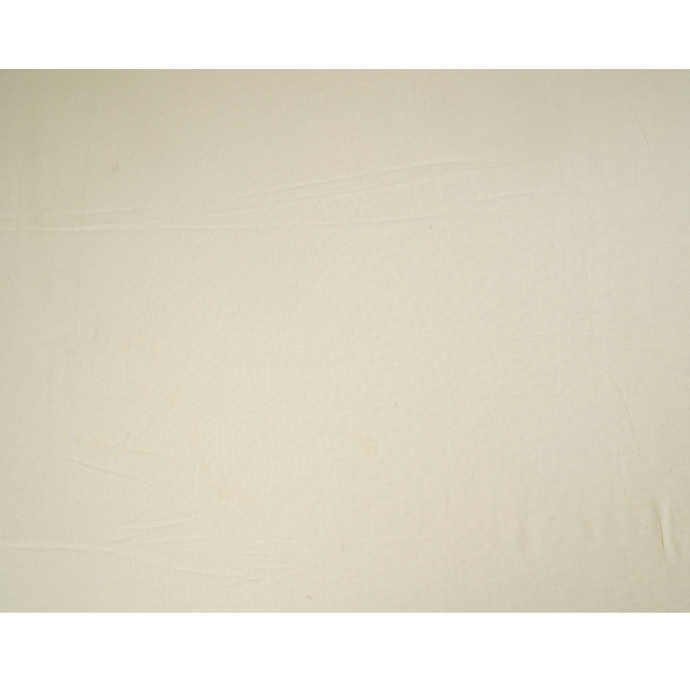 (Pre Cut 2.50 Mtr Piece) Cream Color High Twisted Cotton Voile Fabric