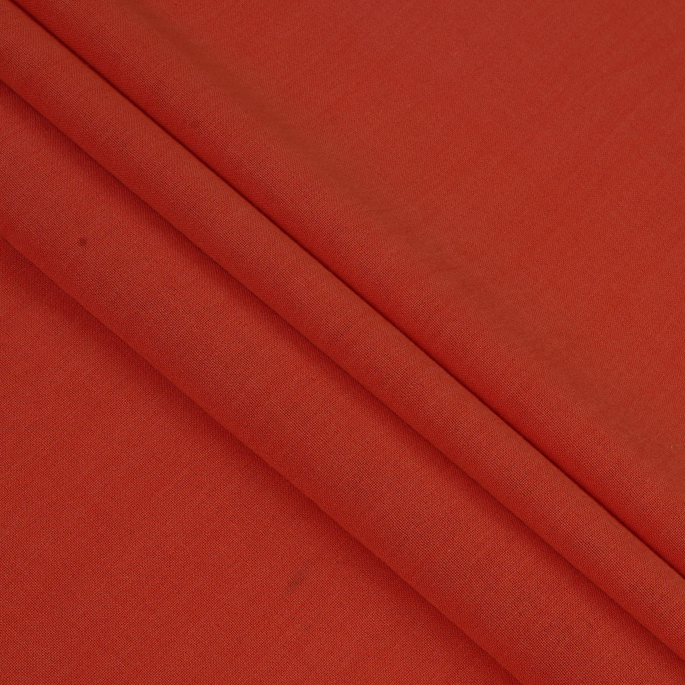 (Pre Cut 2.80 Mtr Piece) Orange Color High Twisted Cotton Voile Fabric