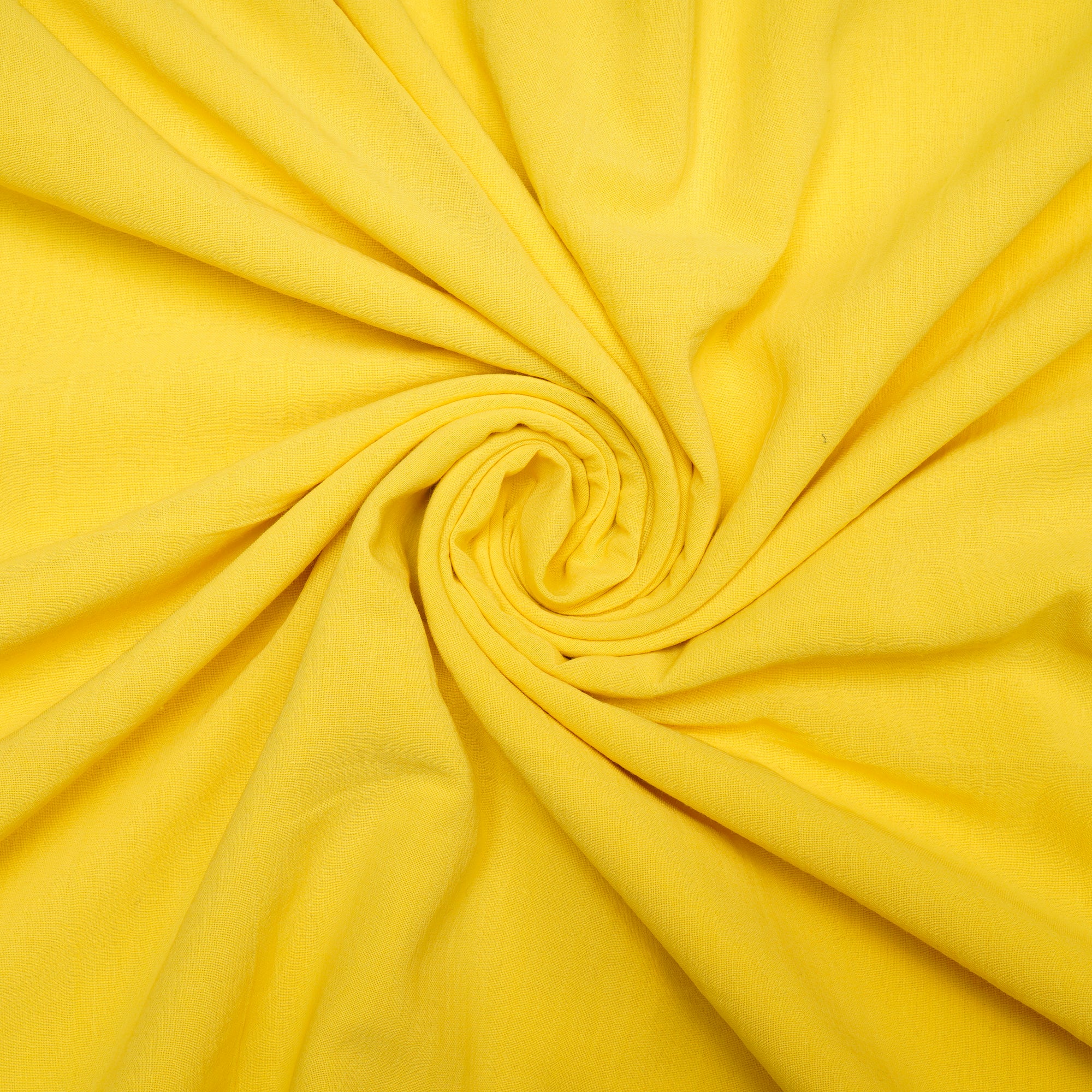 (Pre-Cut 3.3 Mtr ) Yellow Mill Dyed High Twist 2x2 Cotton Voile Fabric