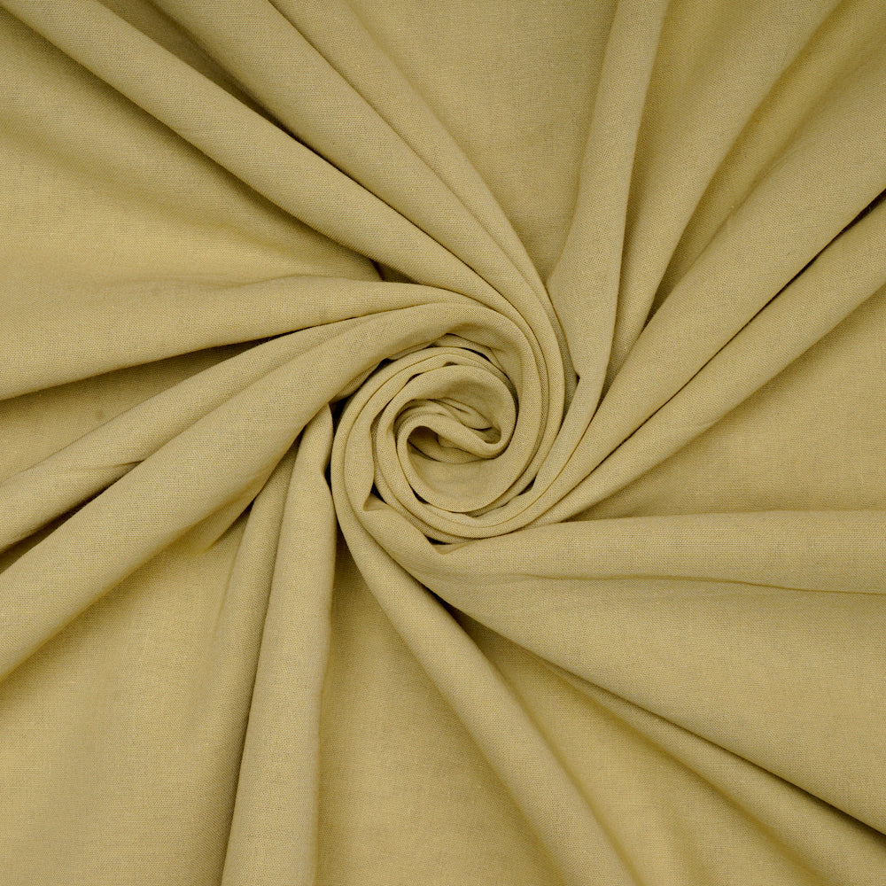 (Pre-Cut 3.40 Mtr) Olive Green Color High Twisted Cotton Voile Fabric