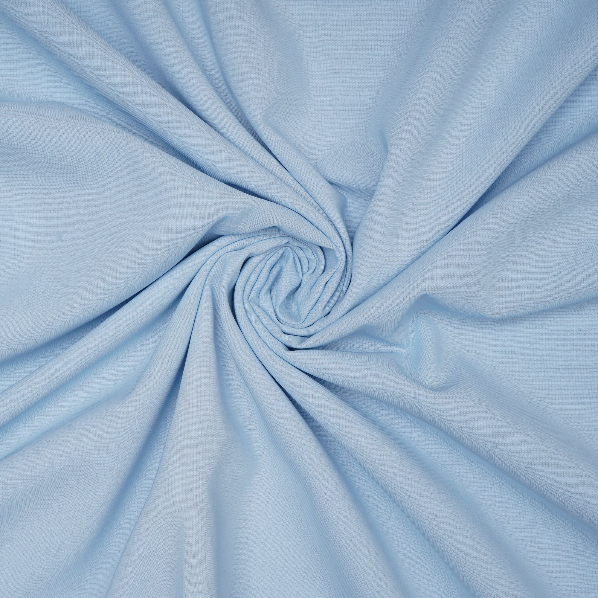 (Pre-Cut 3.80 Mtr) Baby Blue Color Mill Dyed High Twist 2x2 Cotton Voile Fabric