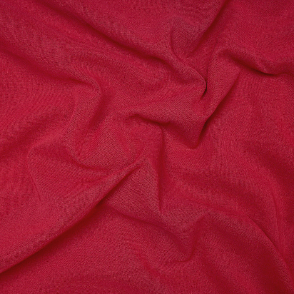 (Pre-Cut 3.90 Mtr) Maroon Color High Twisted Cotton Voile Fabric