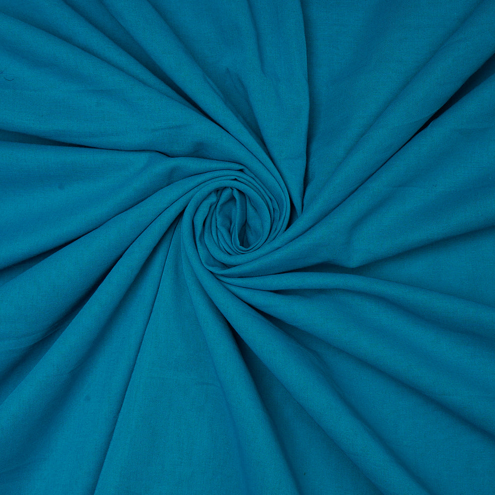 (Pre-Cut 4 Mtr) Blue Color High Twisted Cotton Voile Fabric