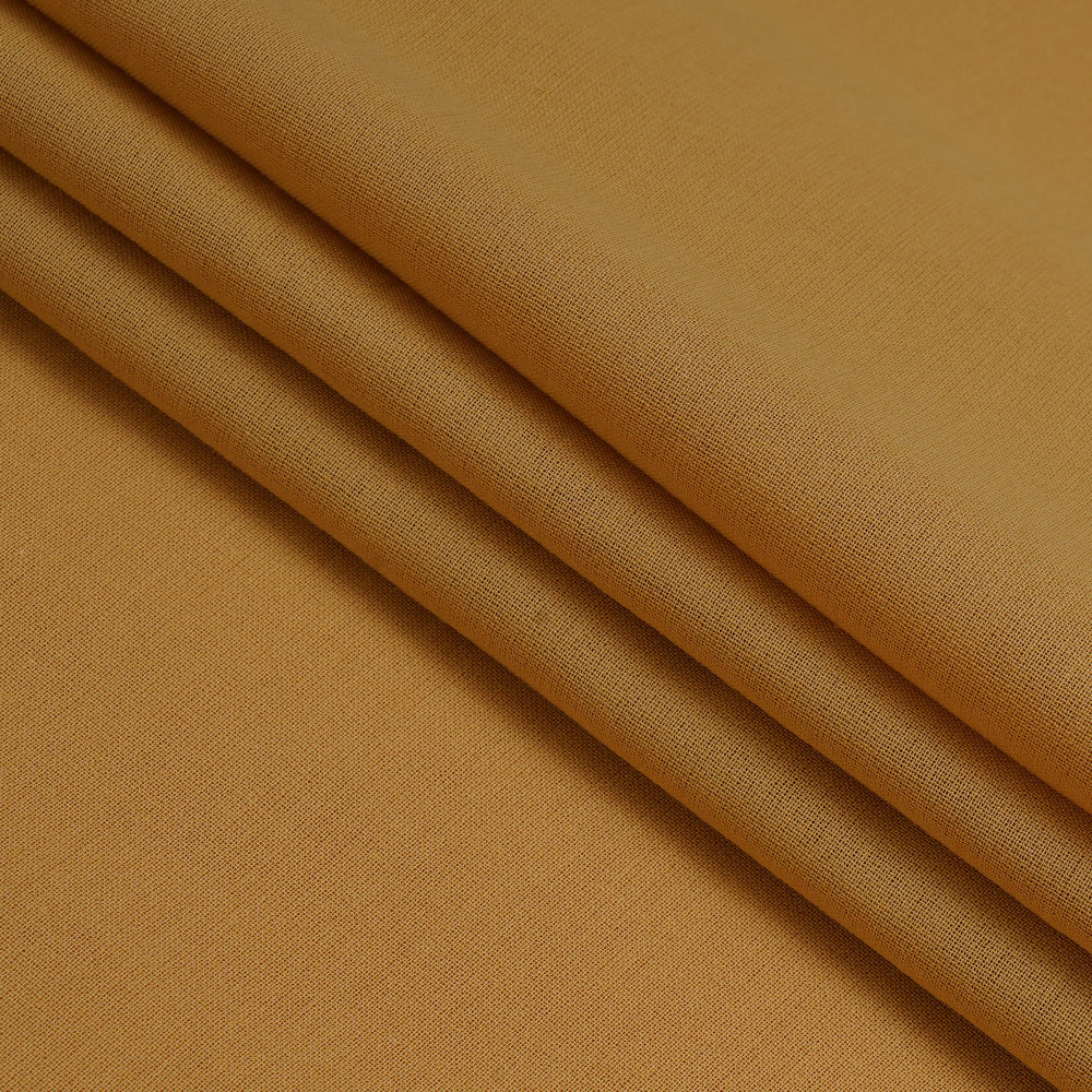 (Pre Cut 5 Mtr Piece) Flaxen Yellow Piece Dyed High Twisted Cotton Voile Fabric