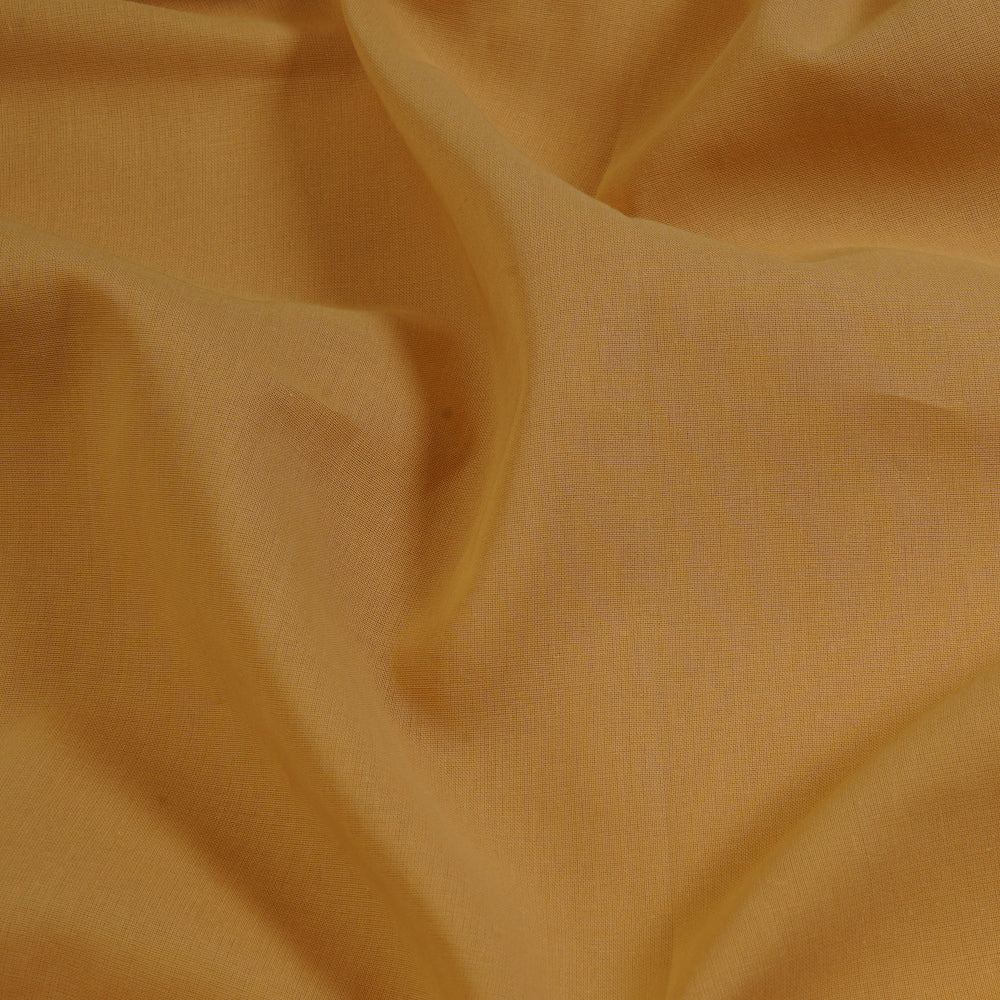 (Pre Cut 5 Mtr Piece) Flaxen Yellow Piece Dyed High Twisted Cotton Voile Fabric