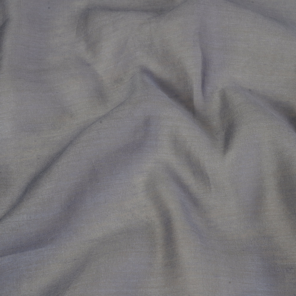 (Pre Cut 1.55 Mtr Piece) Grey Color Muga Silk Fabric